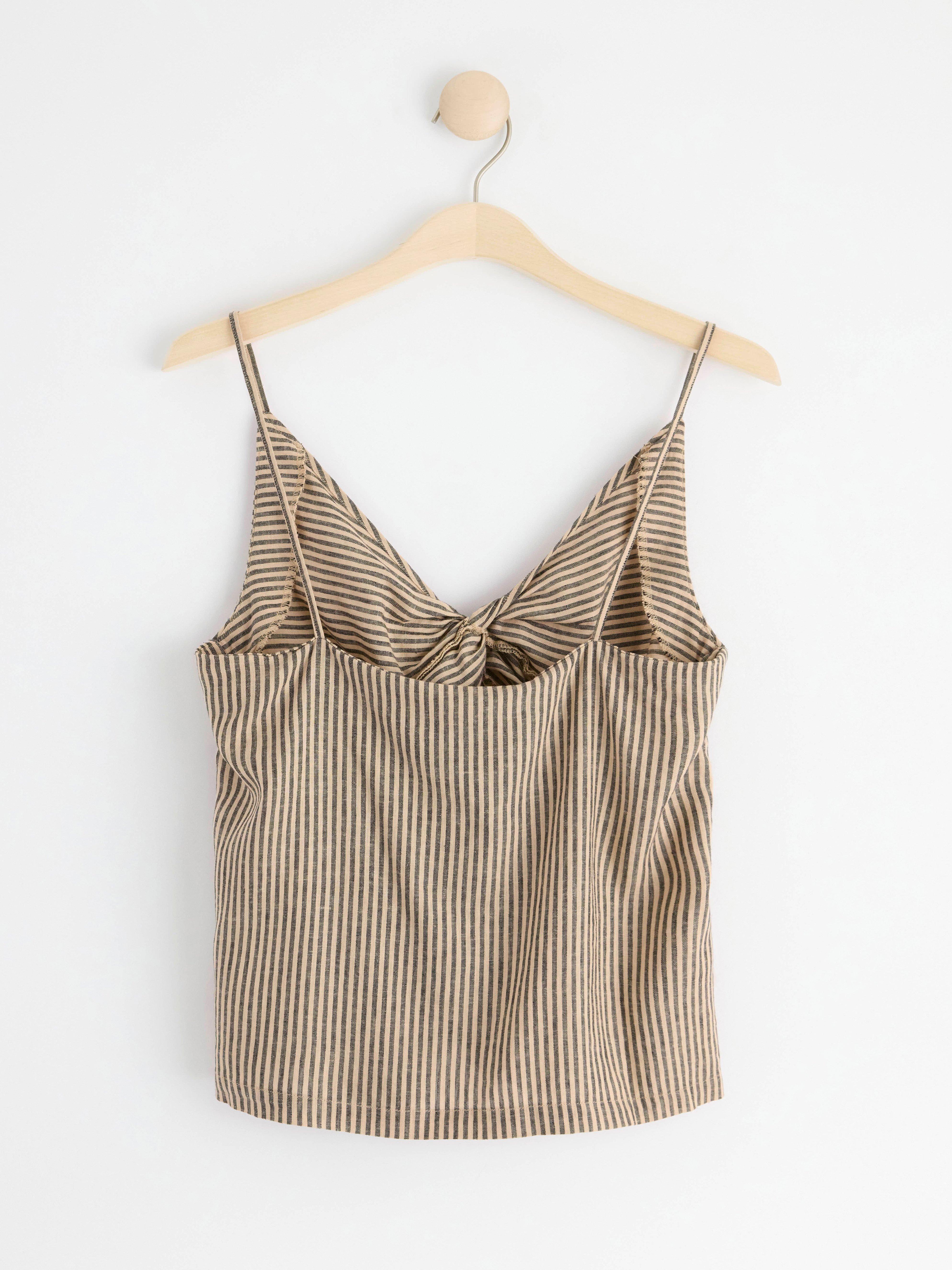 Linen blend cami top Beige