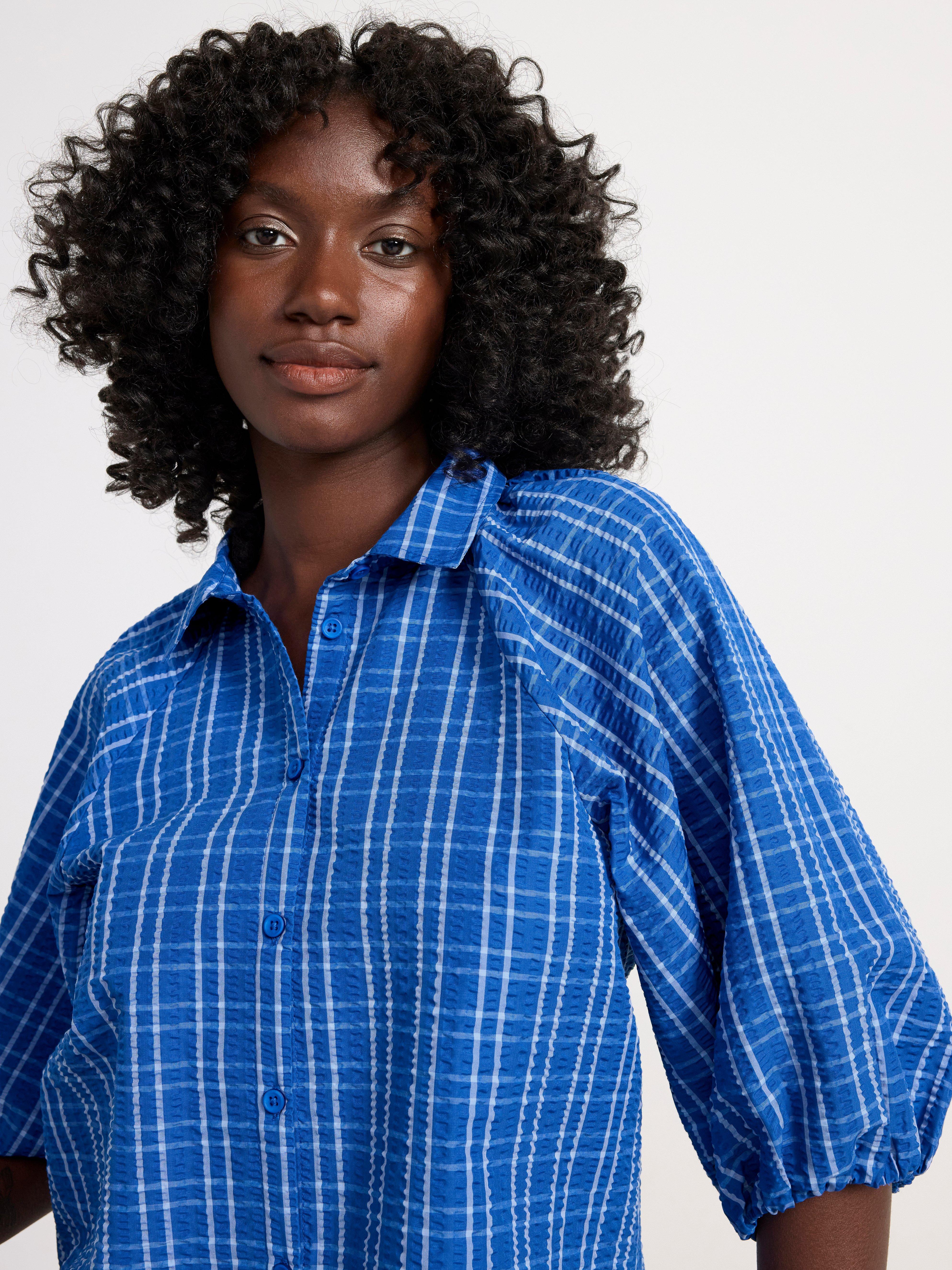 Blouse with puff sleeves Dark Blue