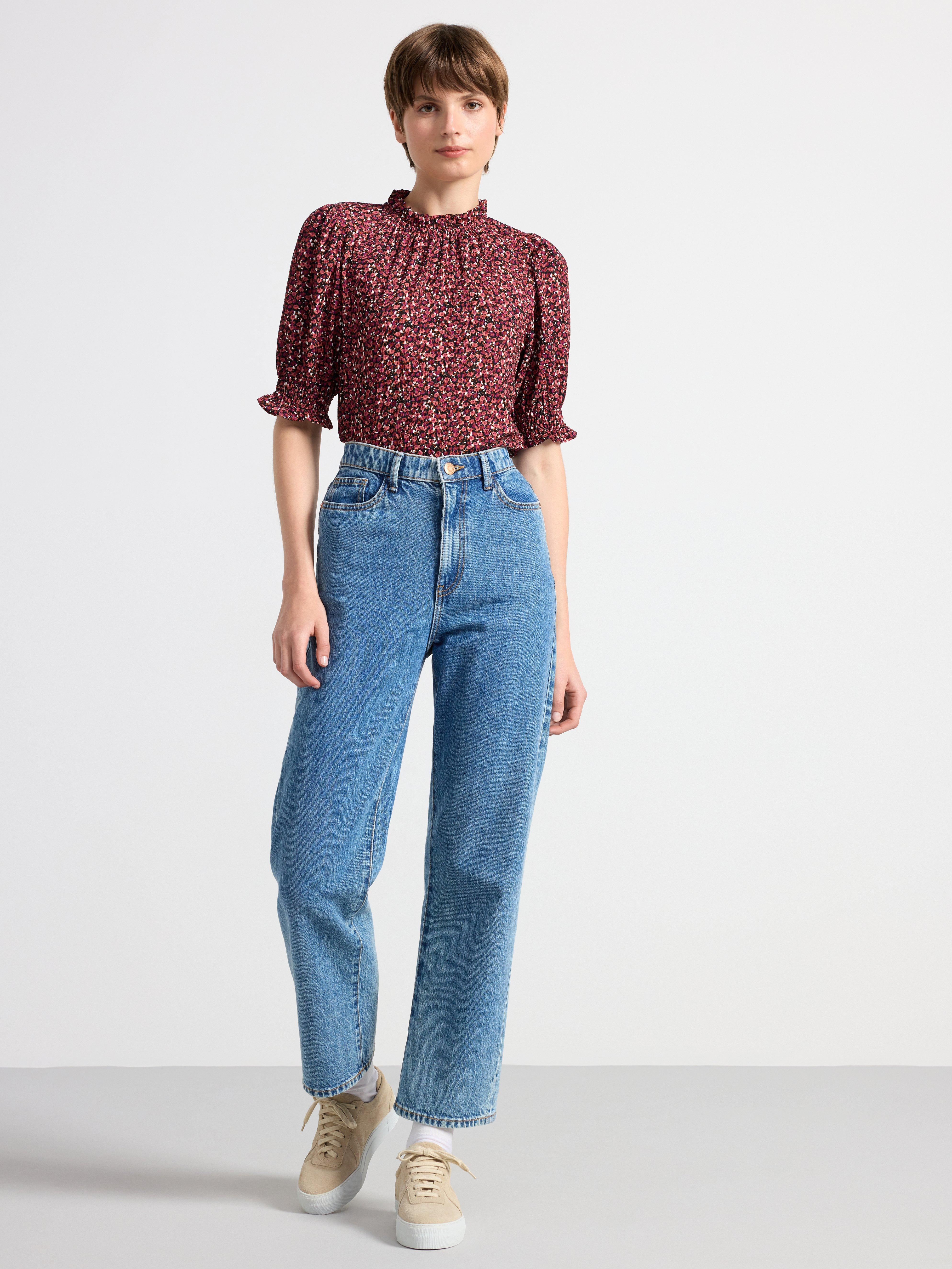 Puff sleeve blouse Dark Pink