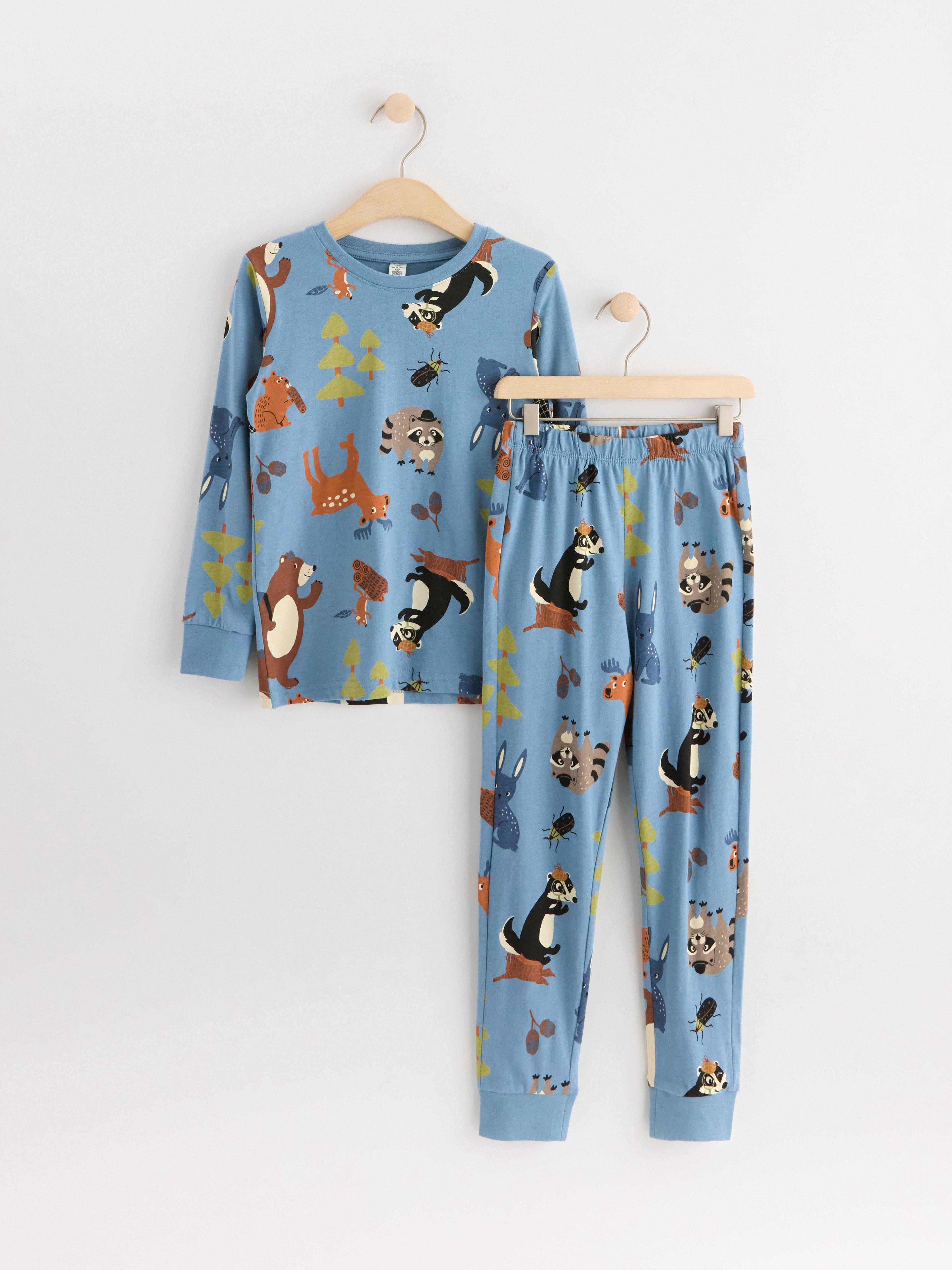Pyjama set with forest print Light Dusty Blue