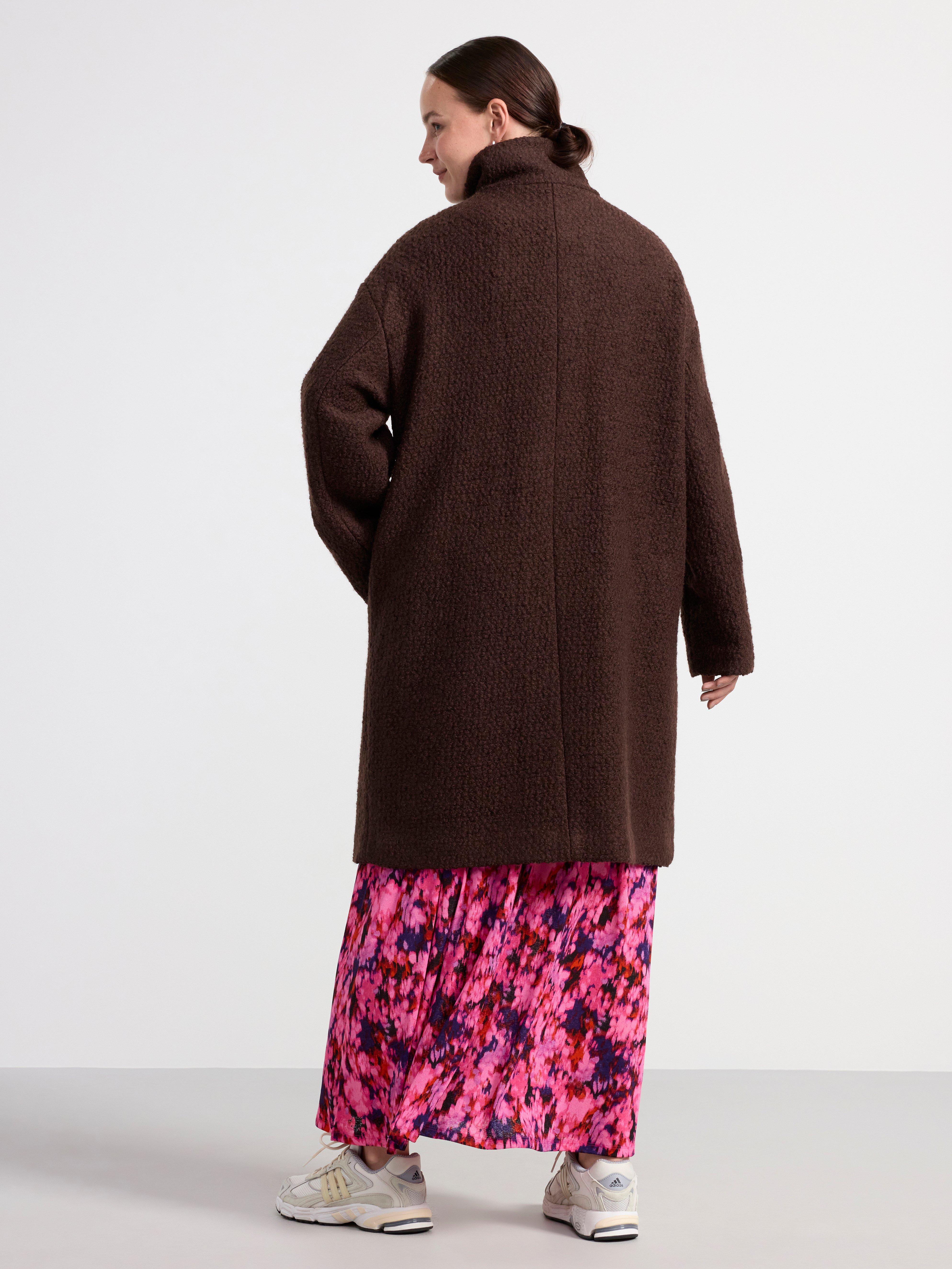 Coat in wool blend Dark Brown