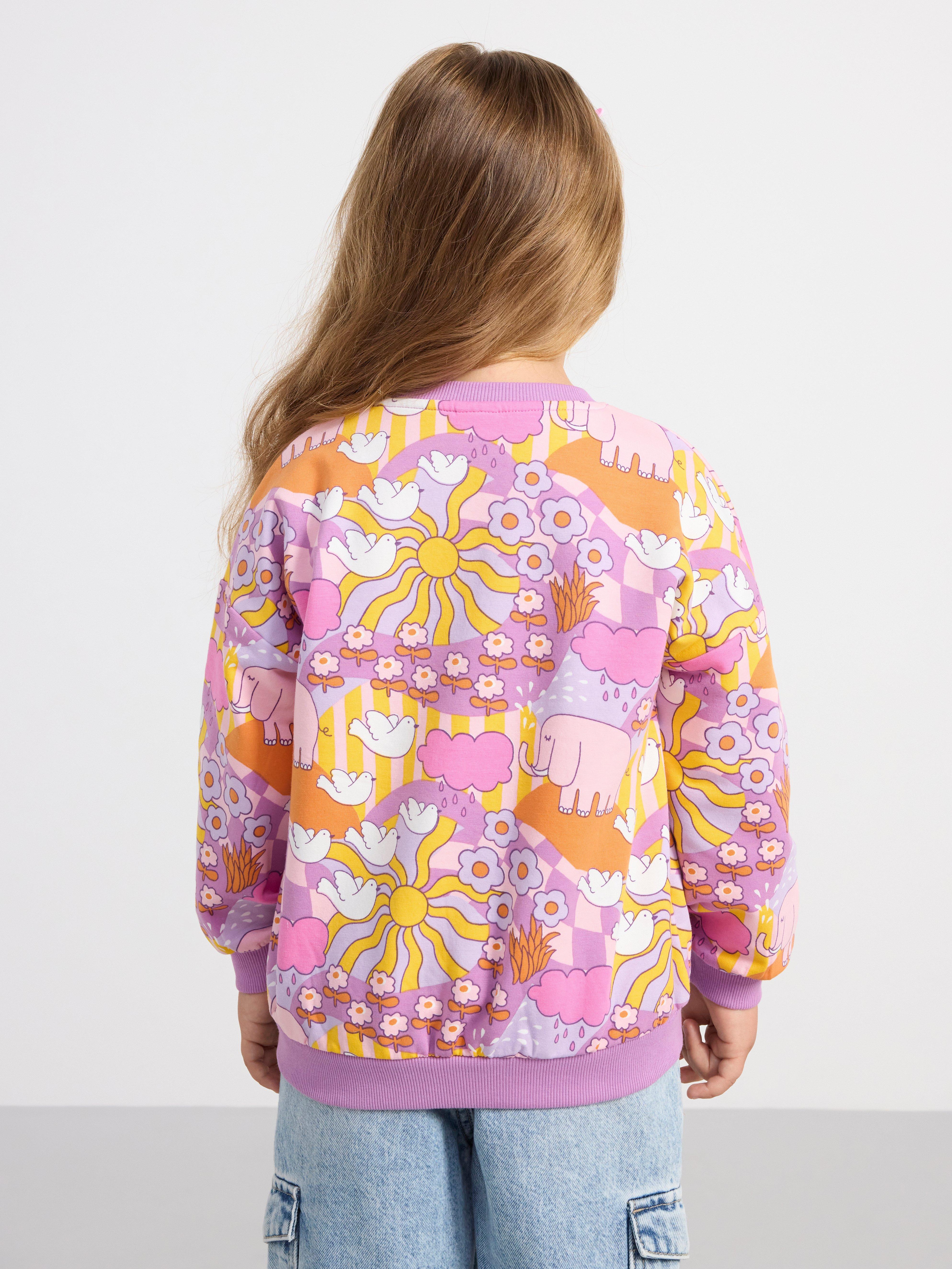 Sweatshirt with allover print Pink