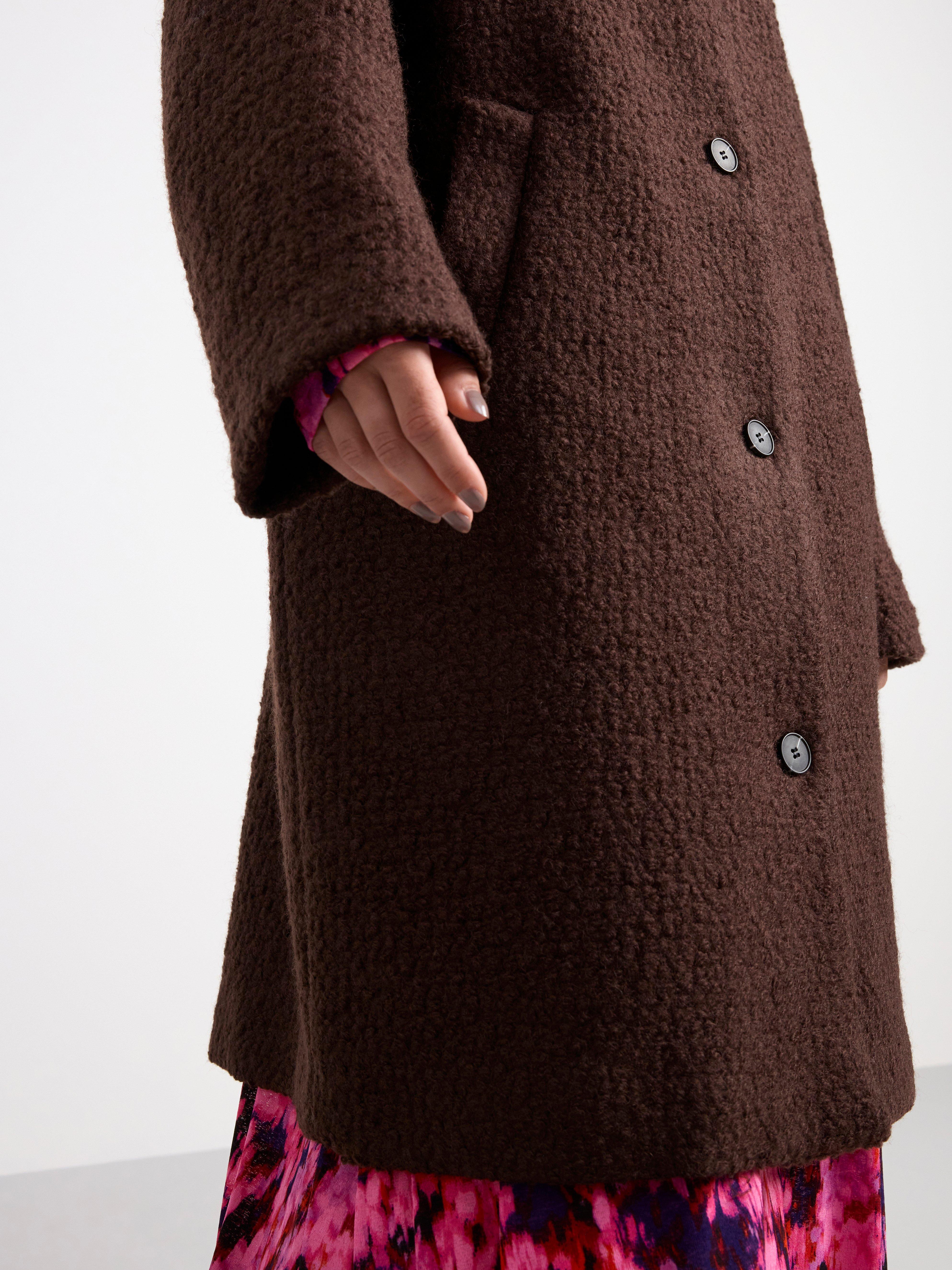 Coat in wool blend Dark Brown