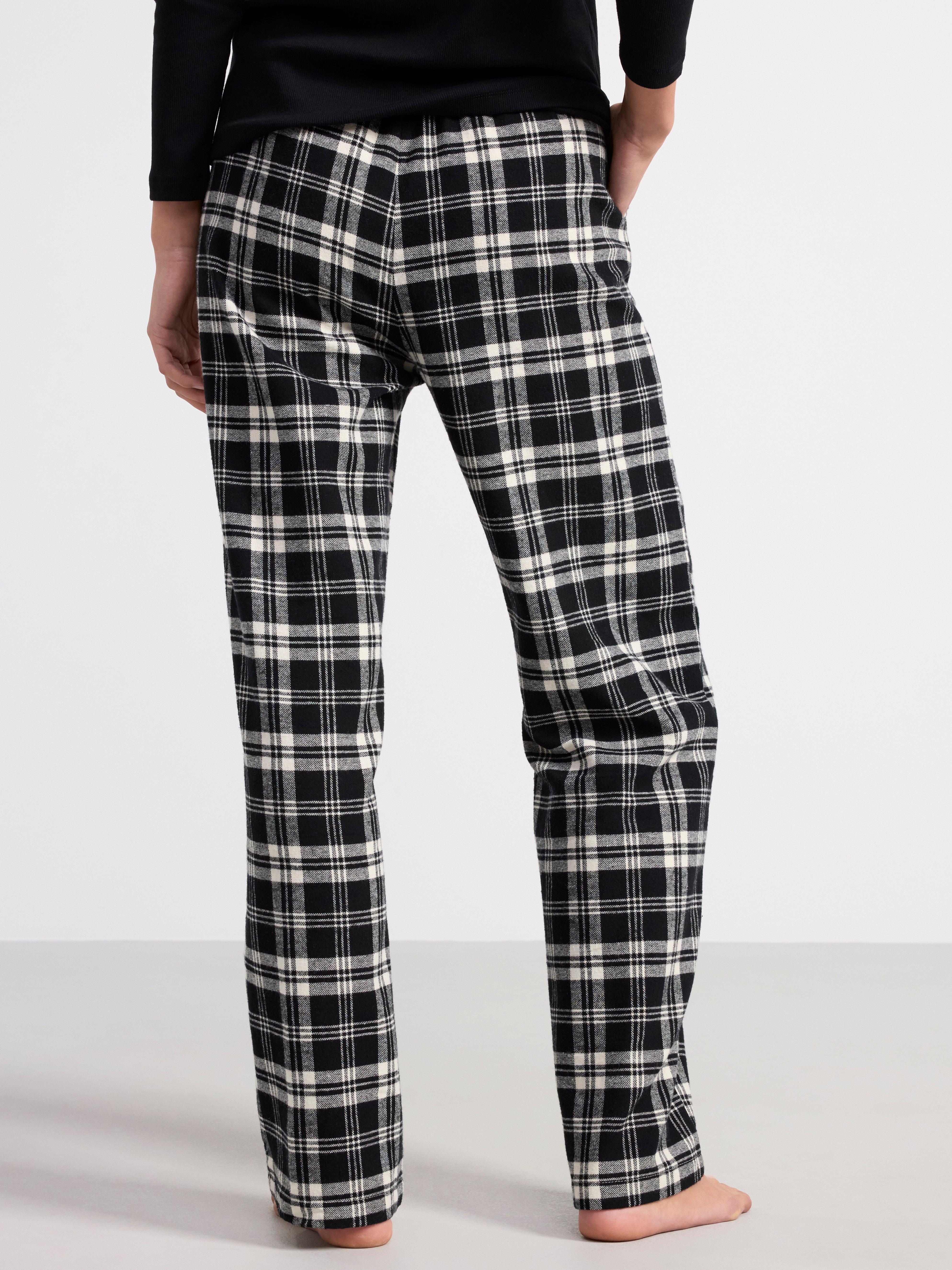 Pyjama trousers in flannel Black