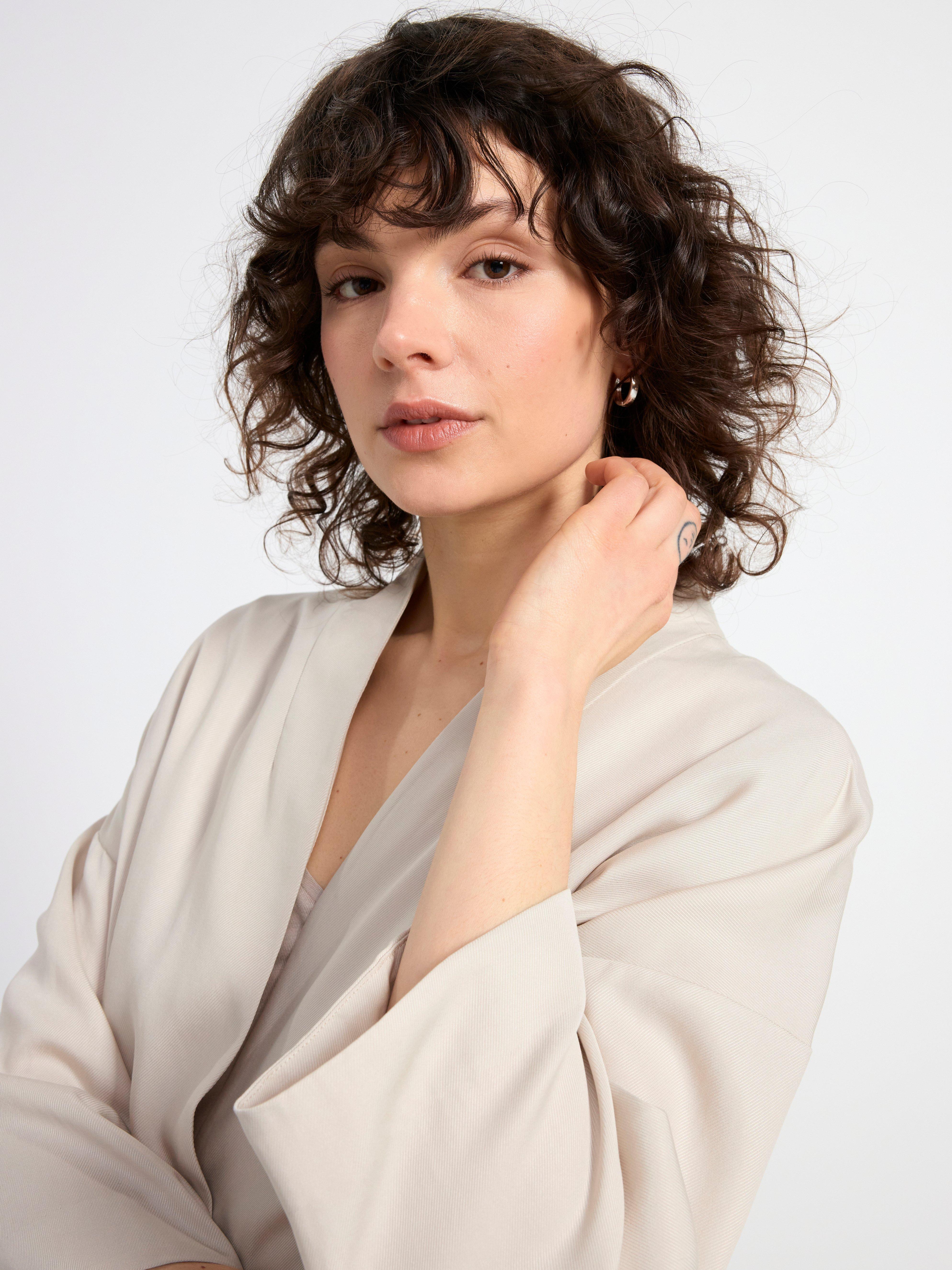 Three quarter sleeve jacket Light Beige