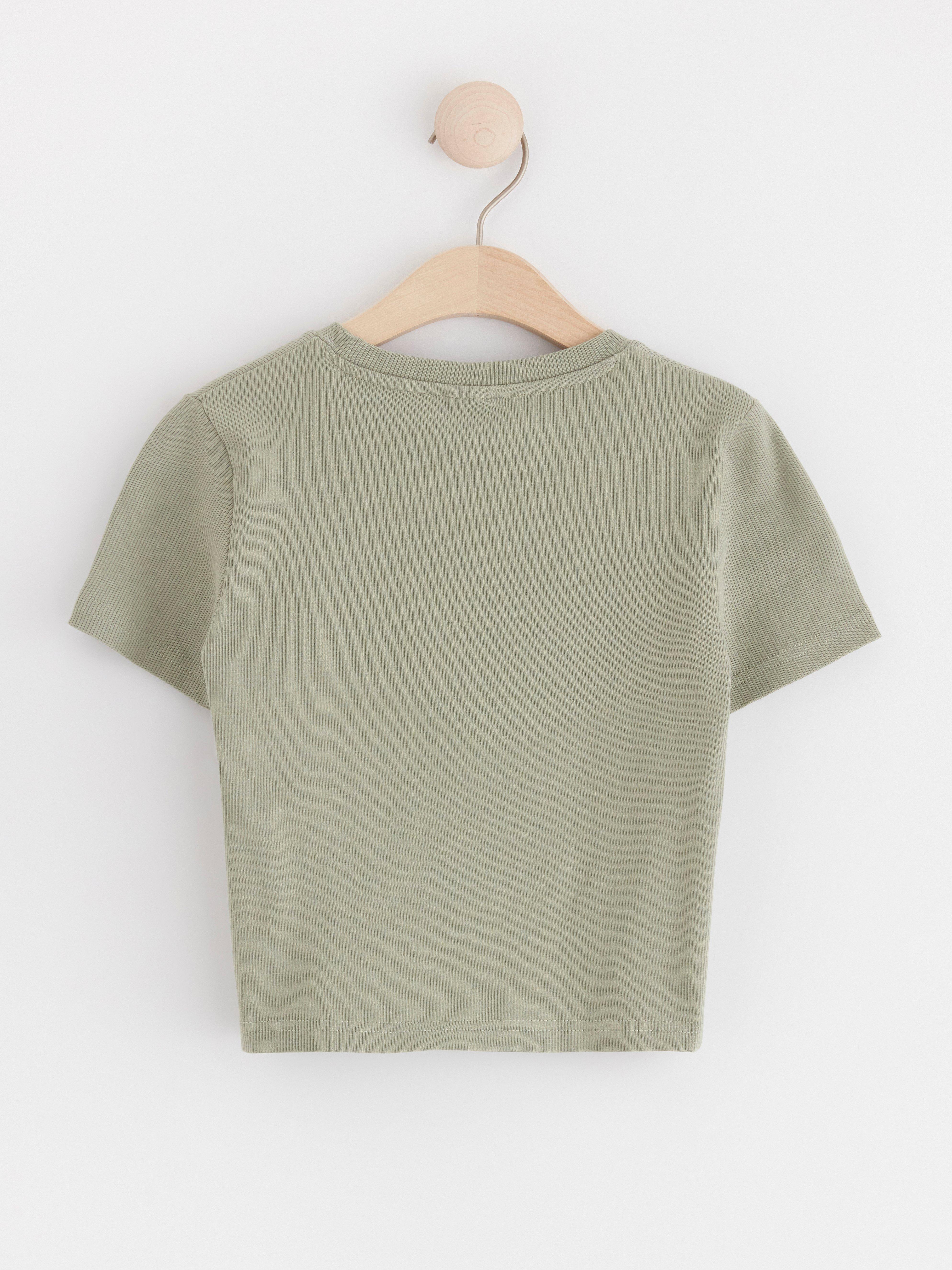 Ribbed cropped top Light Dusty Green