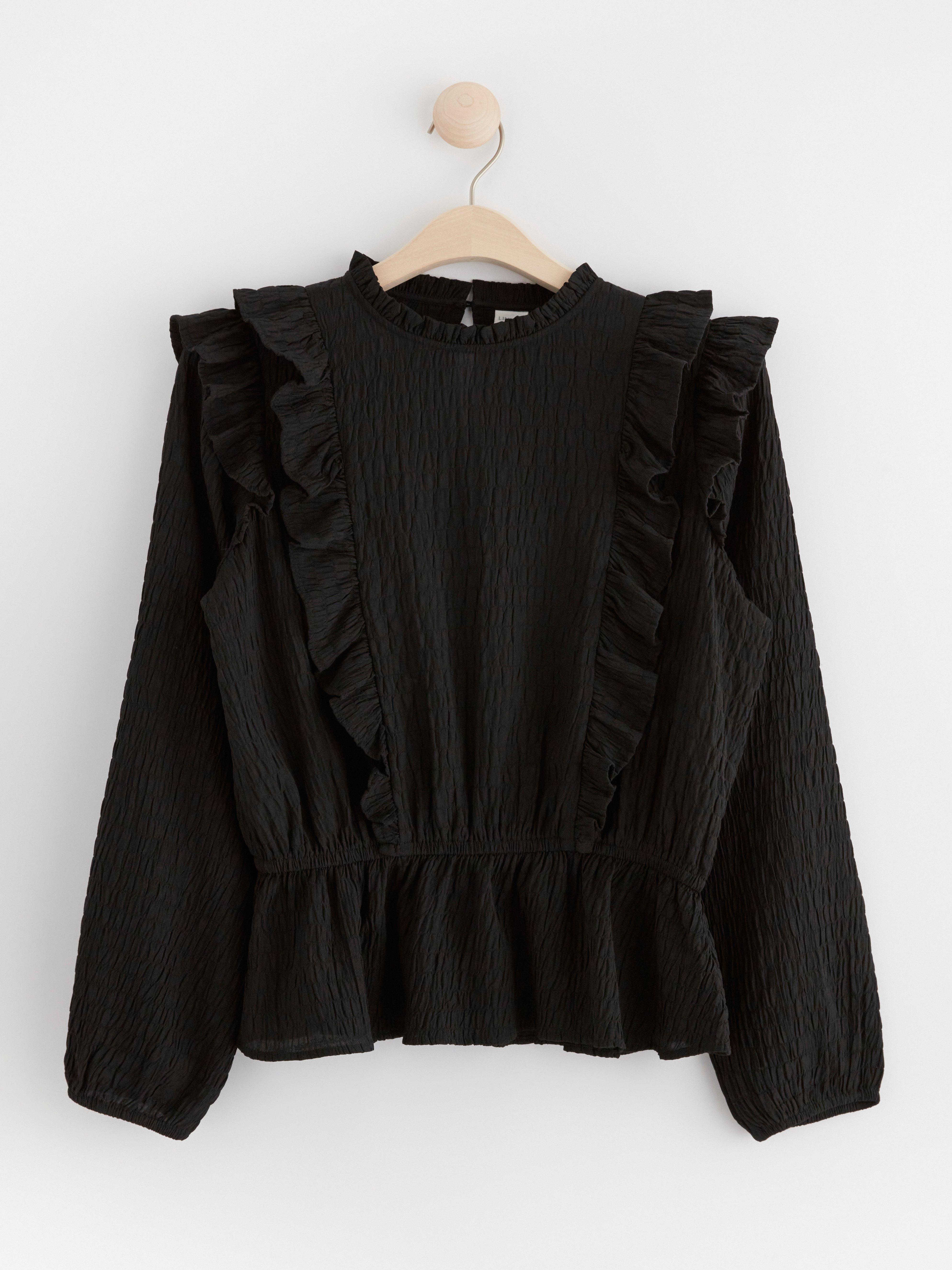 Blouse  with flounces Black