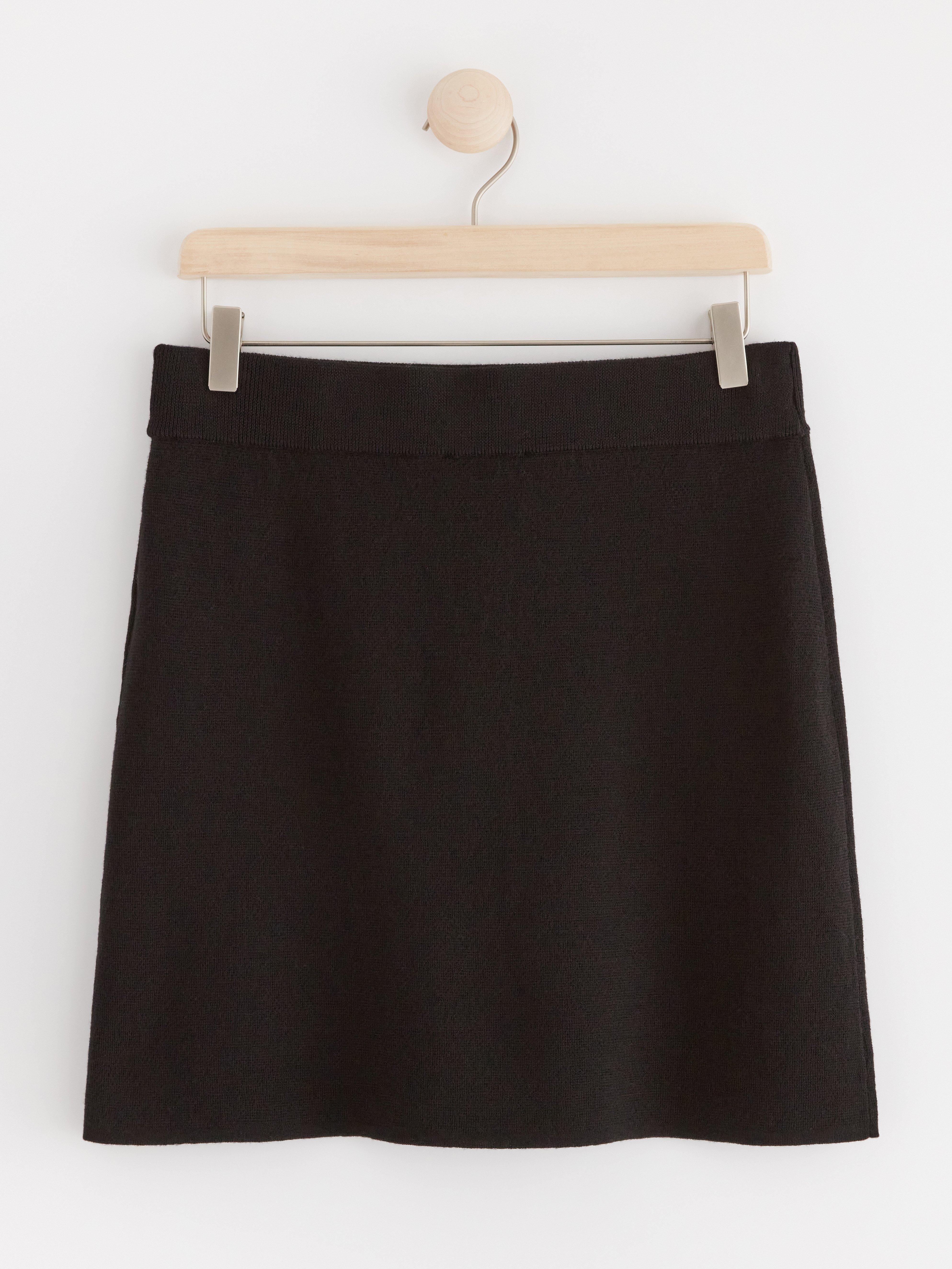 Knitted mini skirt in merino wool Black