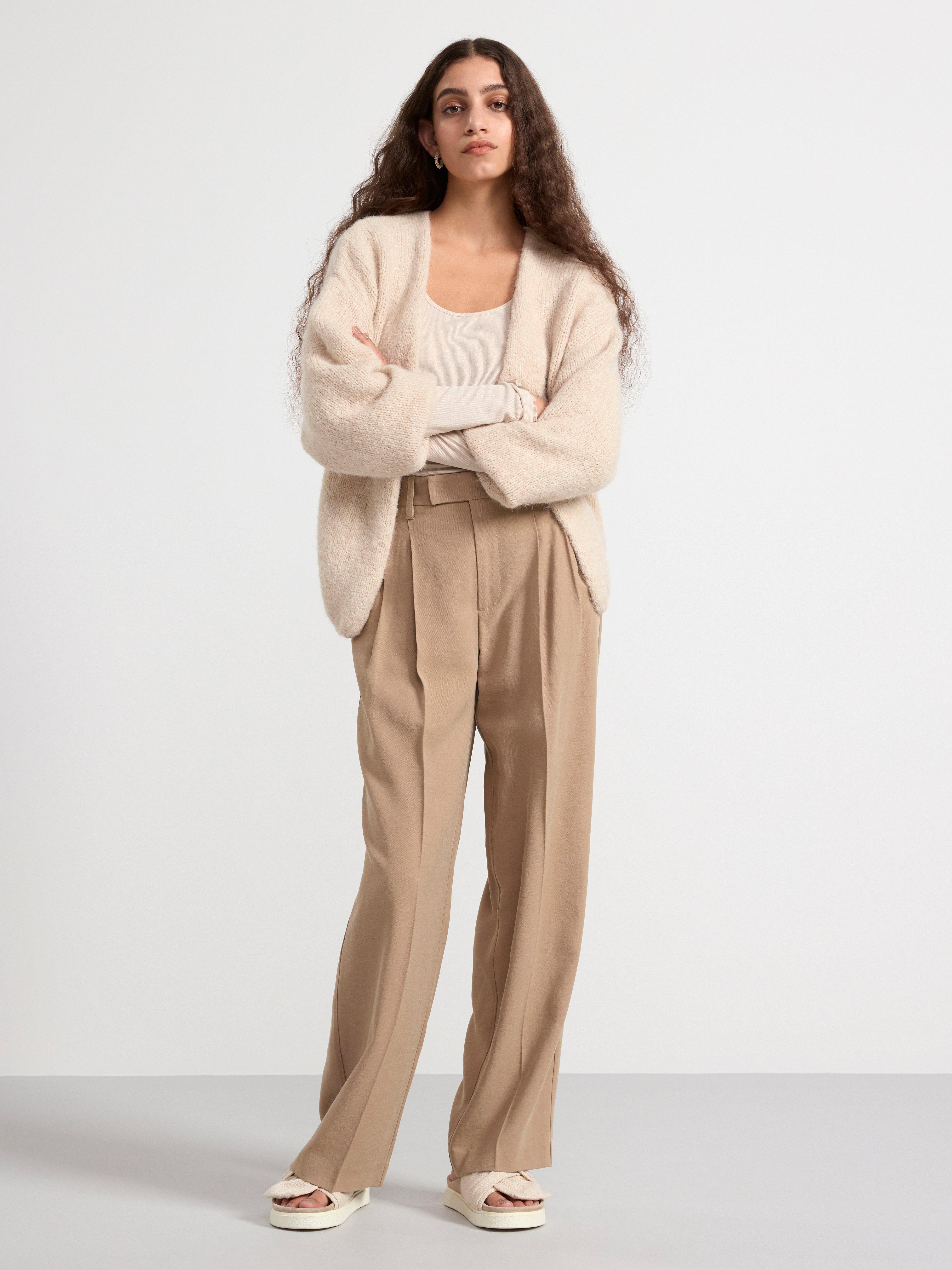 Trousers straight with regular waist Light dusty  Brown