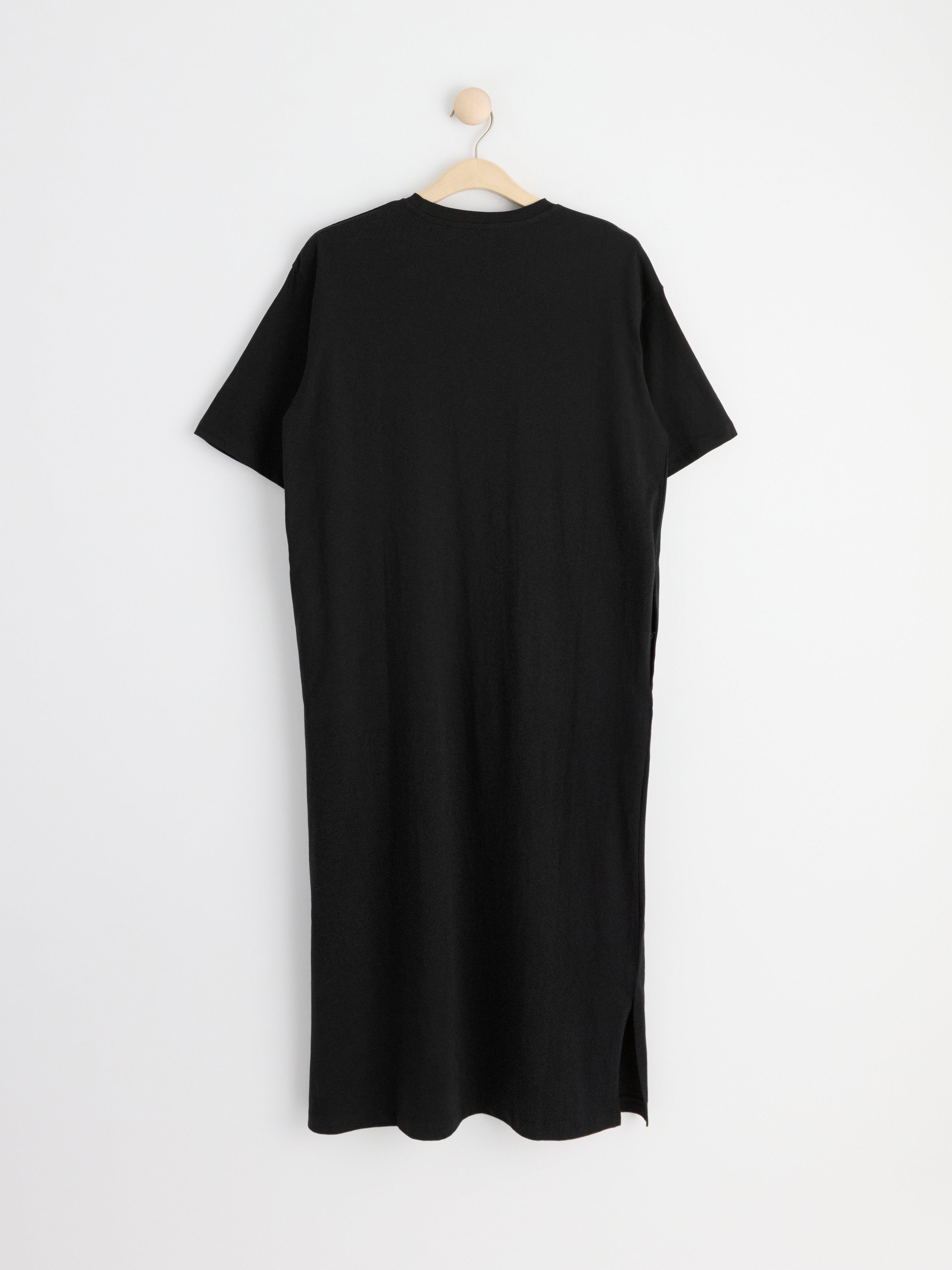 Short sleeve t-shirt dress Black