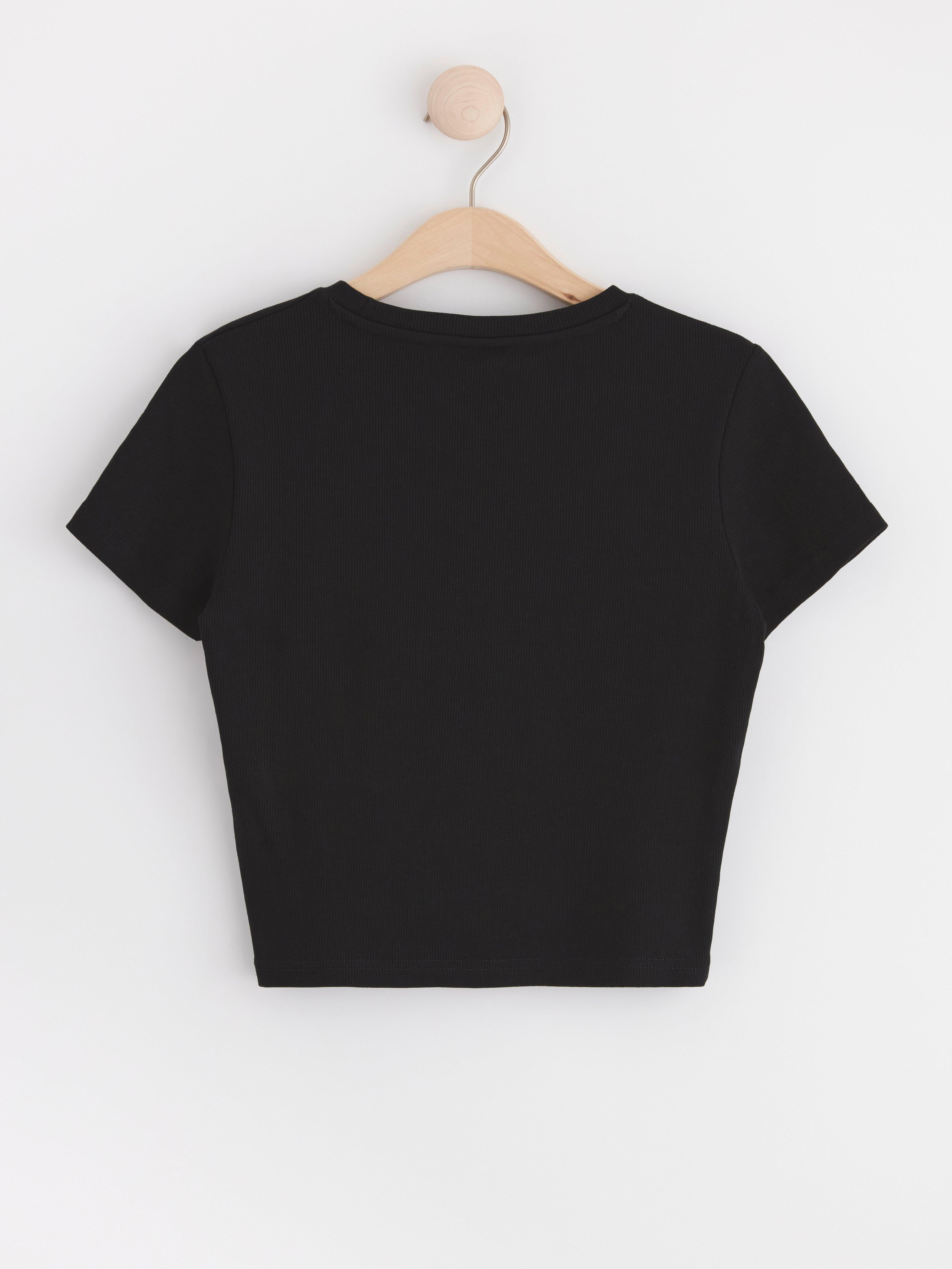 Ribbed cropped top Black