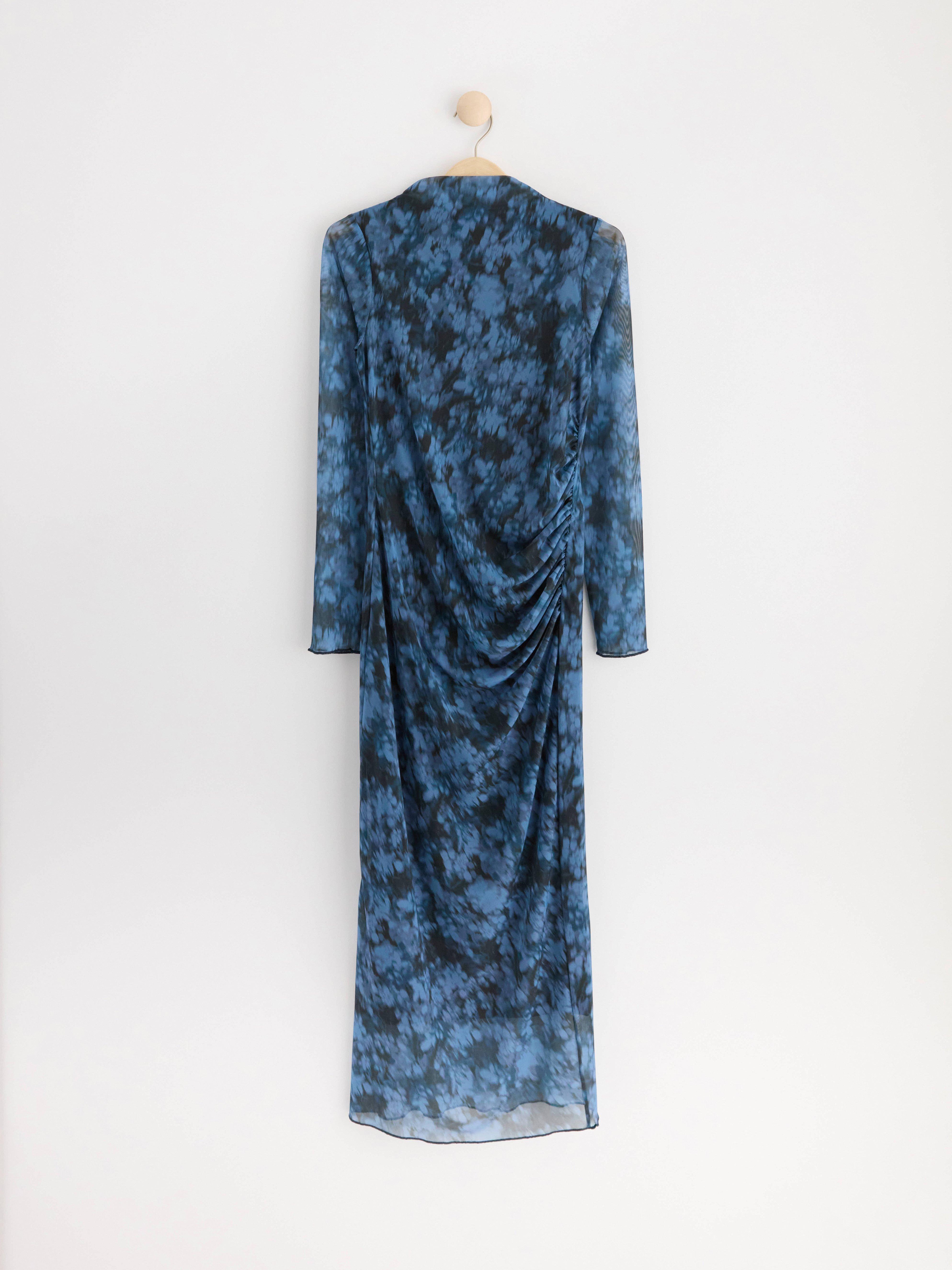 Maxi dress in mesh Dark dusty blue
