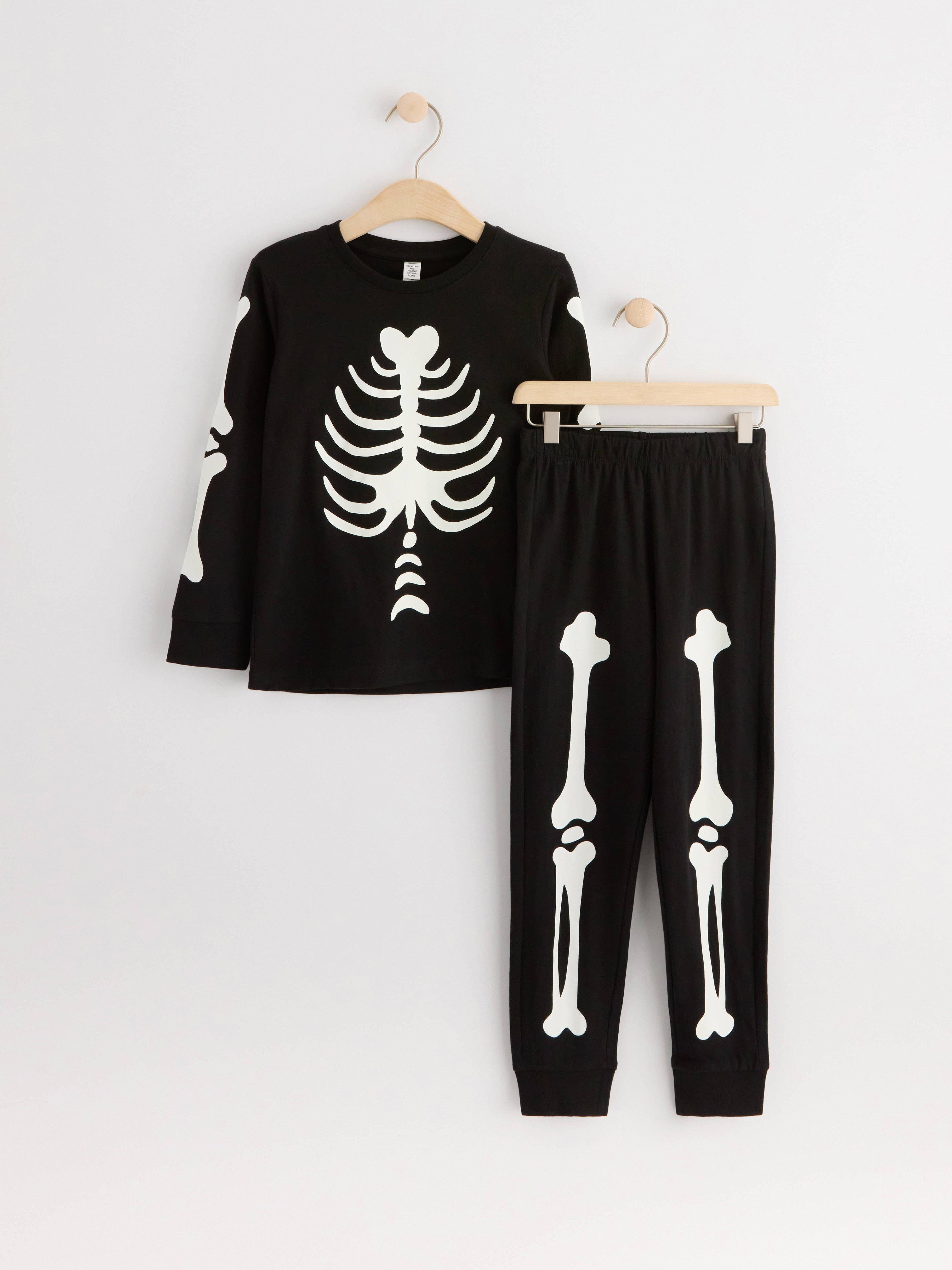 Pyjama set with halloween print Black