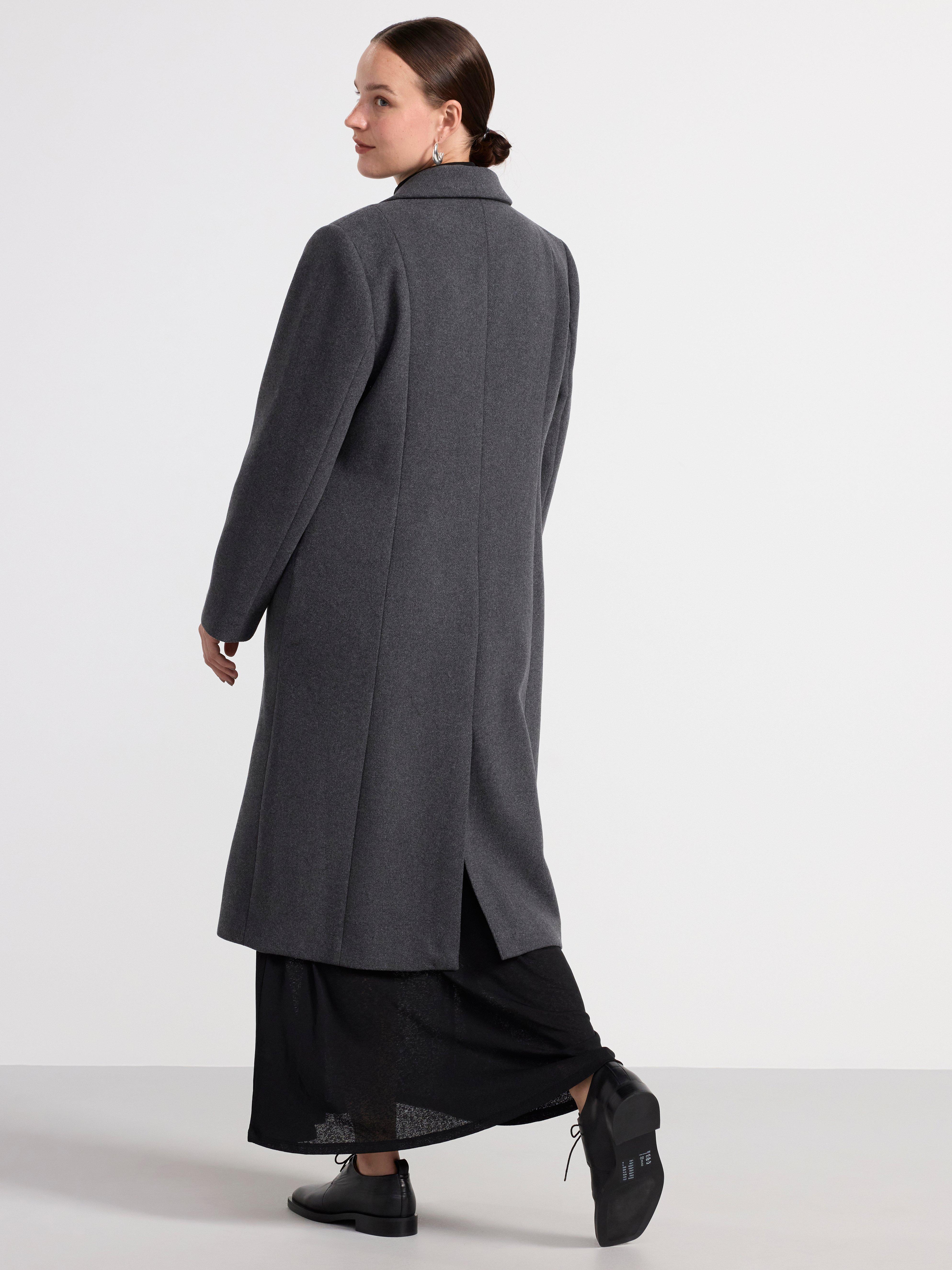 Coat in wool blend Dark Grey Melange