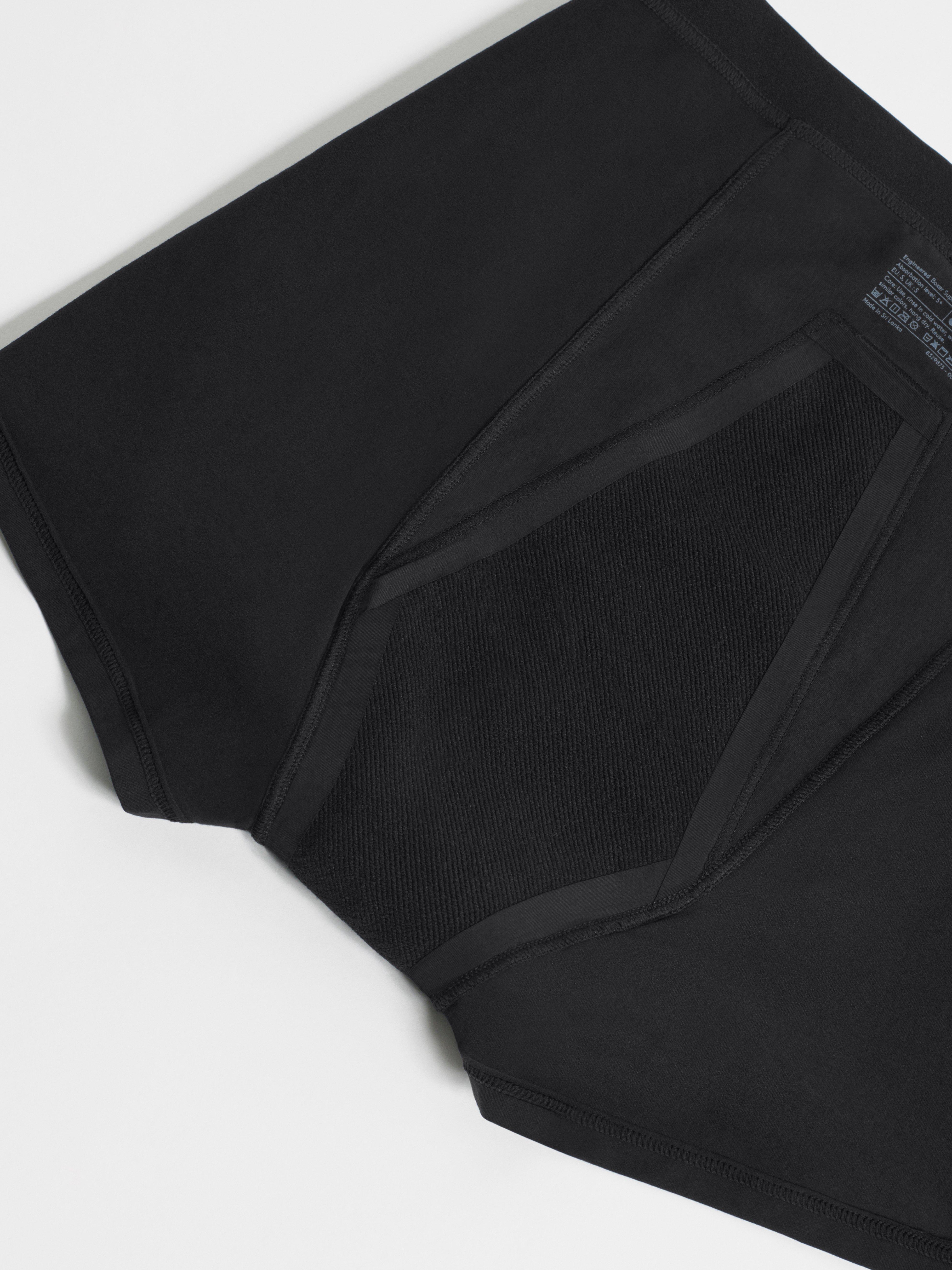 Engineered Boxer Super Period Proof - Period Panty with extended gusset Black