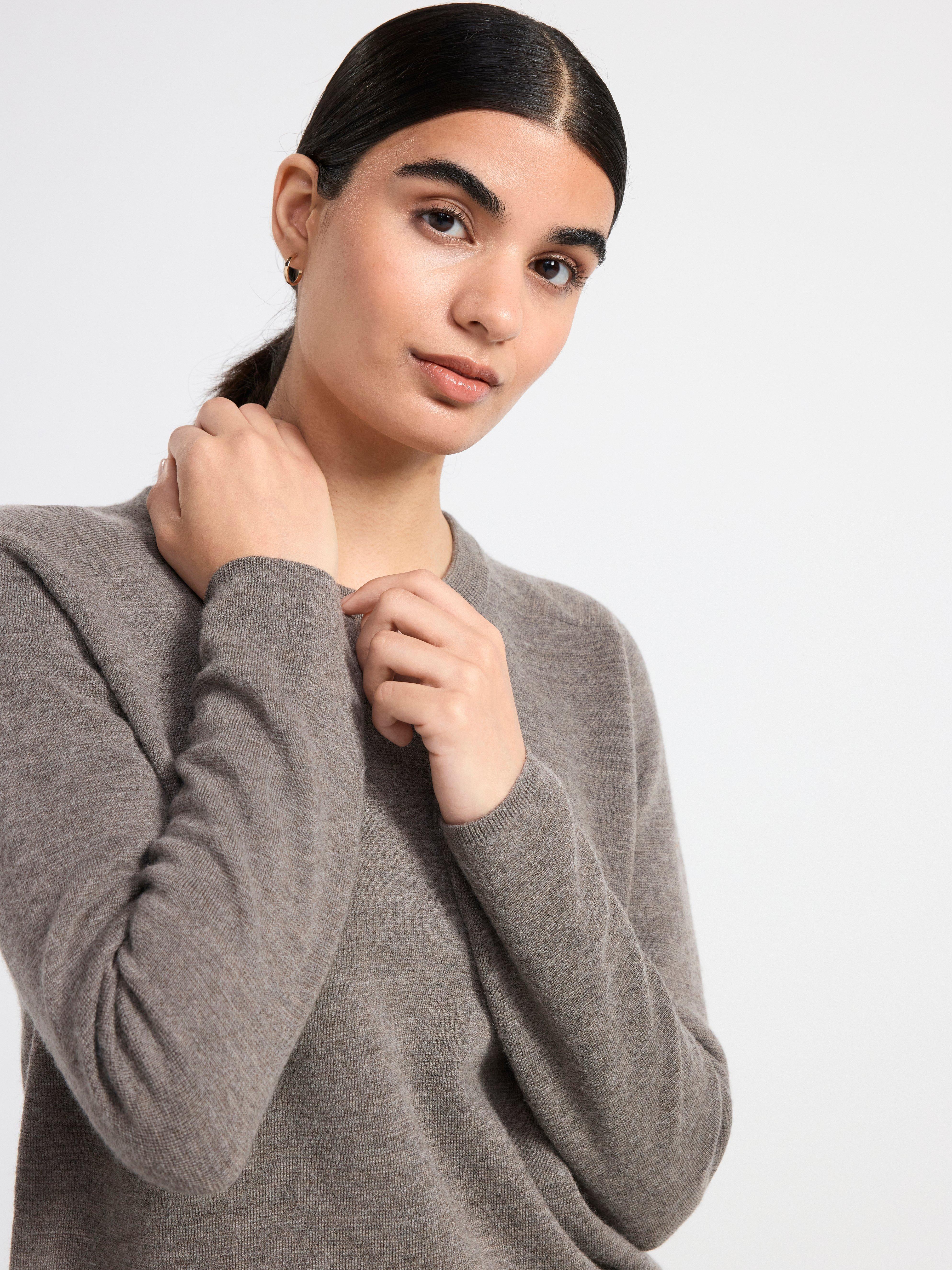 Jumper in merino wool Brown melange