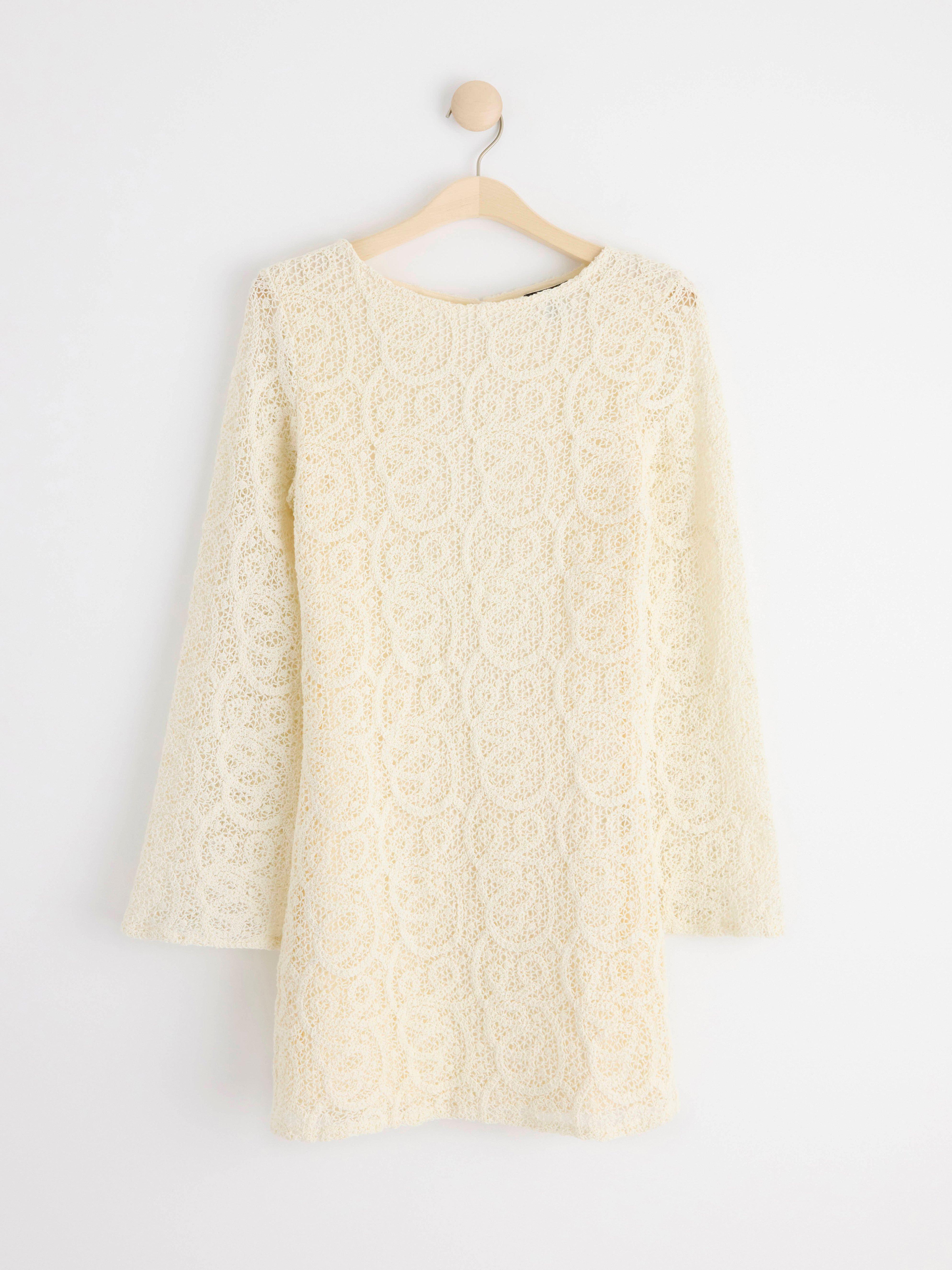 Mini dress with lace White