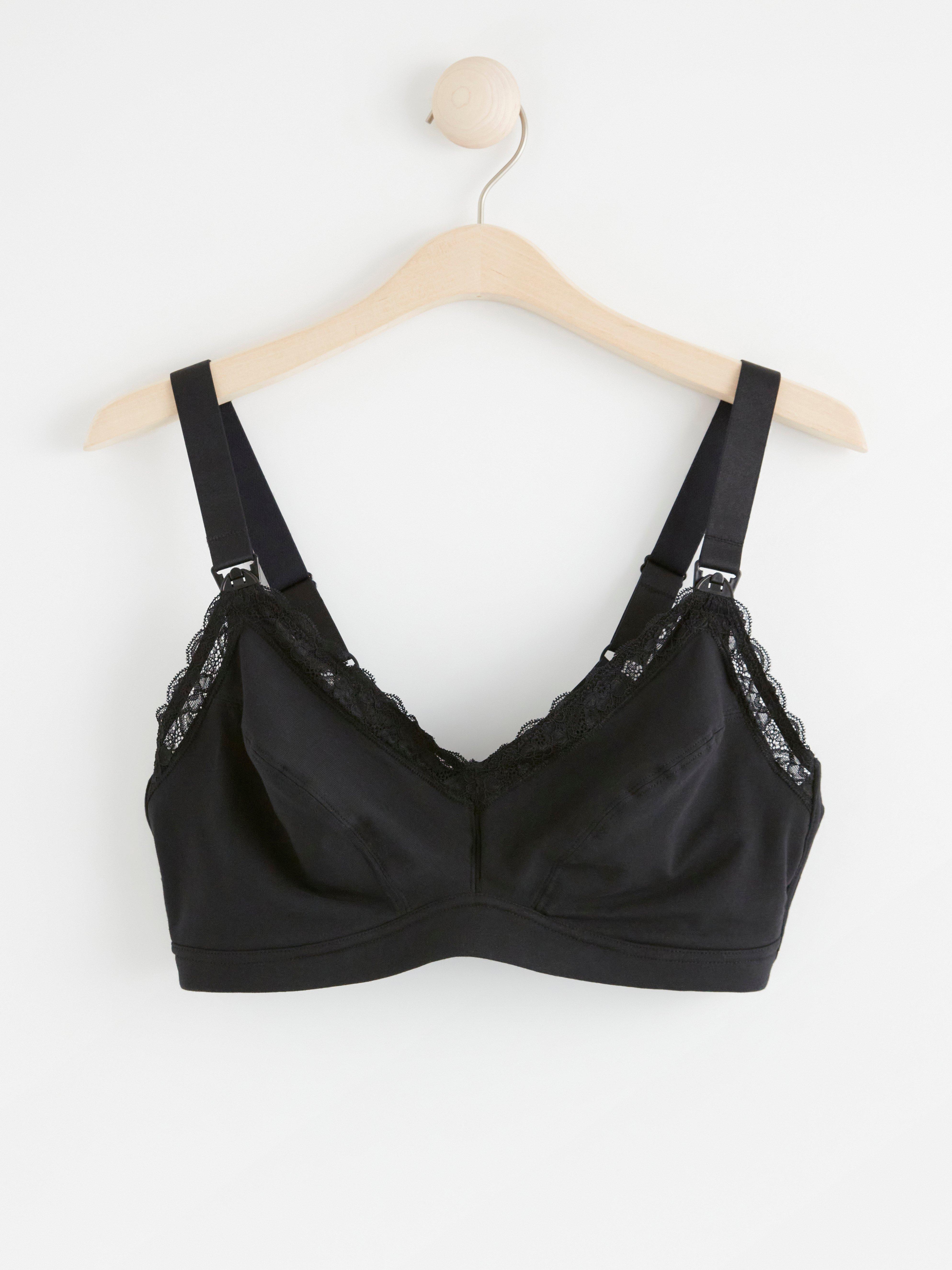 Nursing bra with lace Black