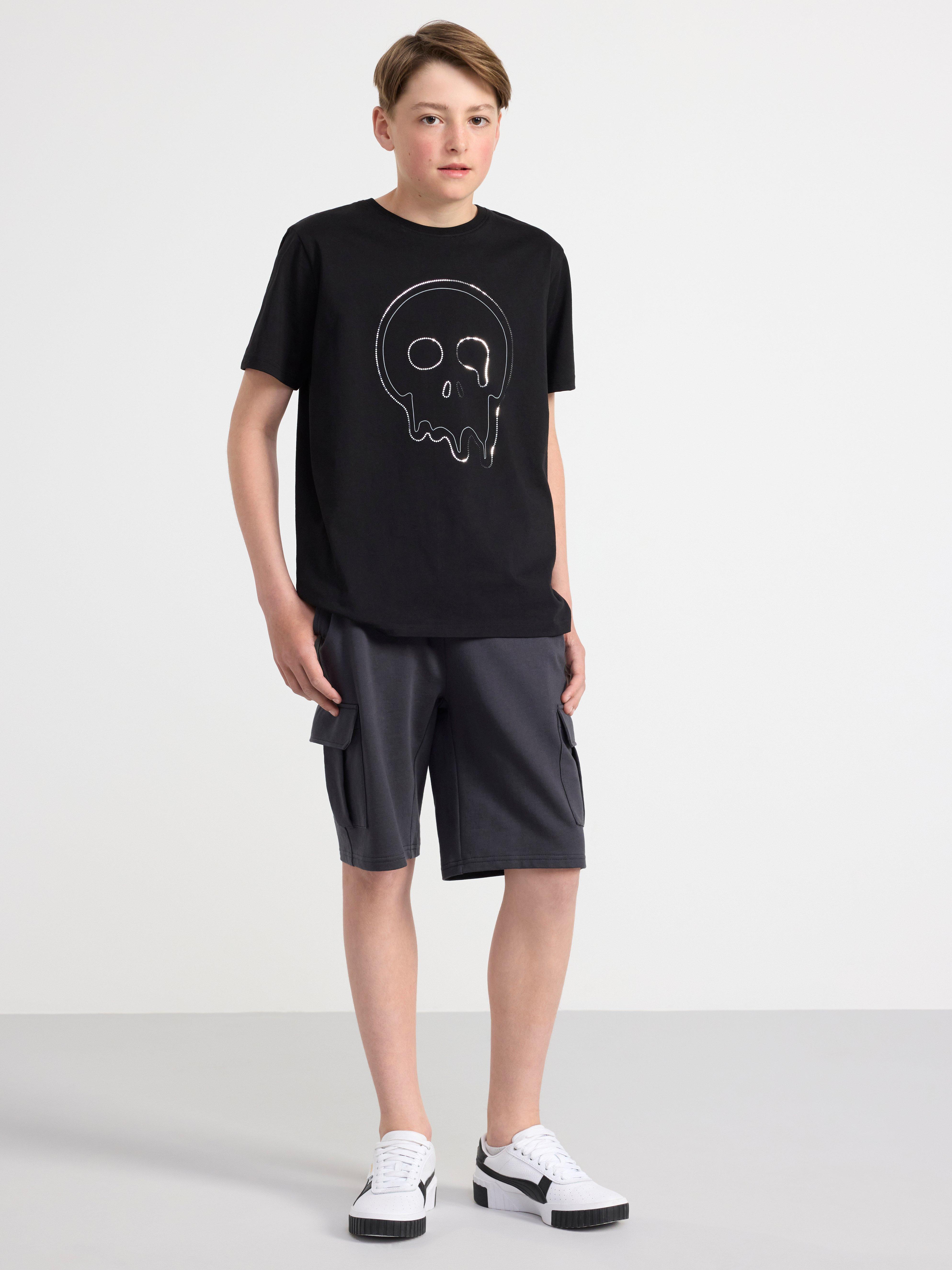 T-shirt with skull Black
