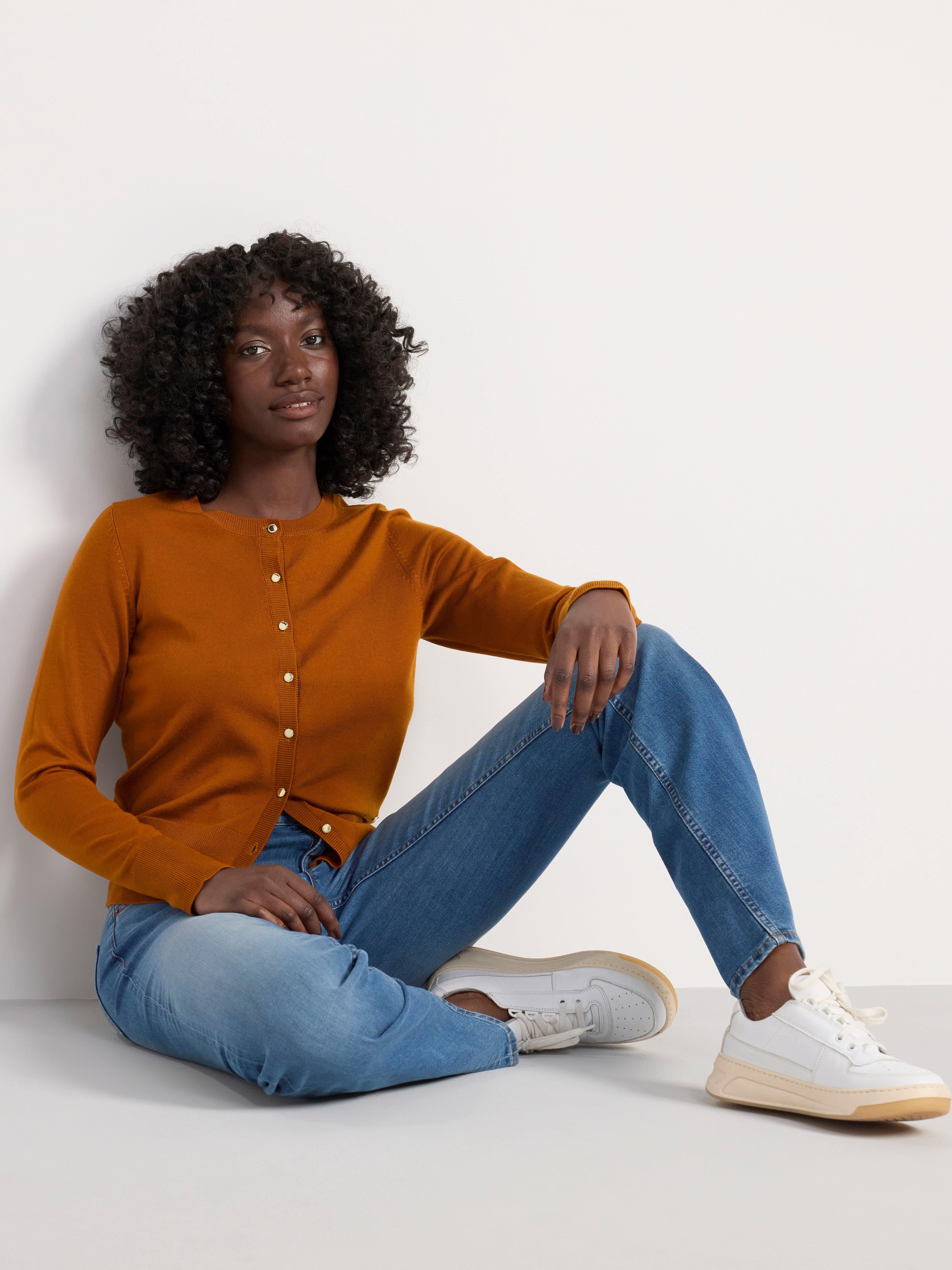 Fine-knit cardigan Brown