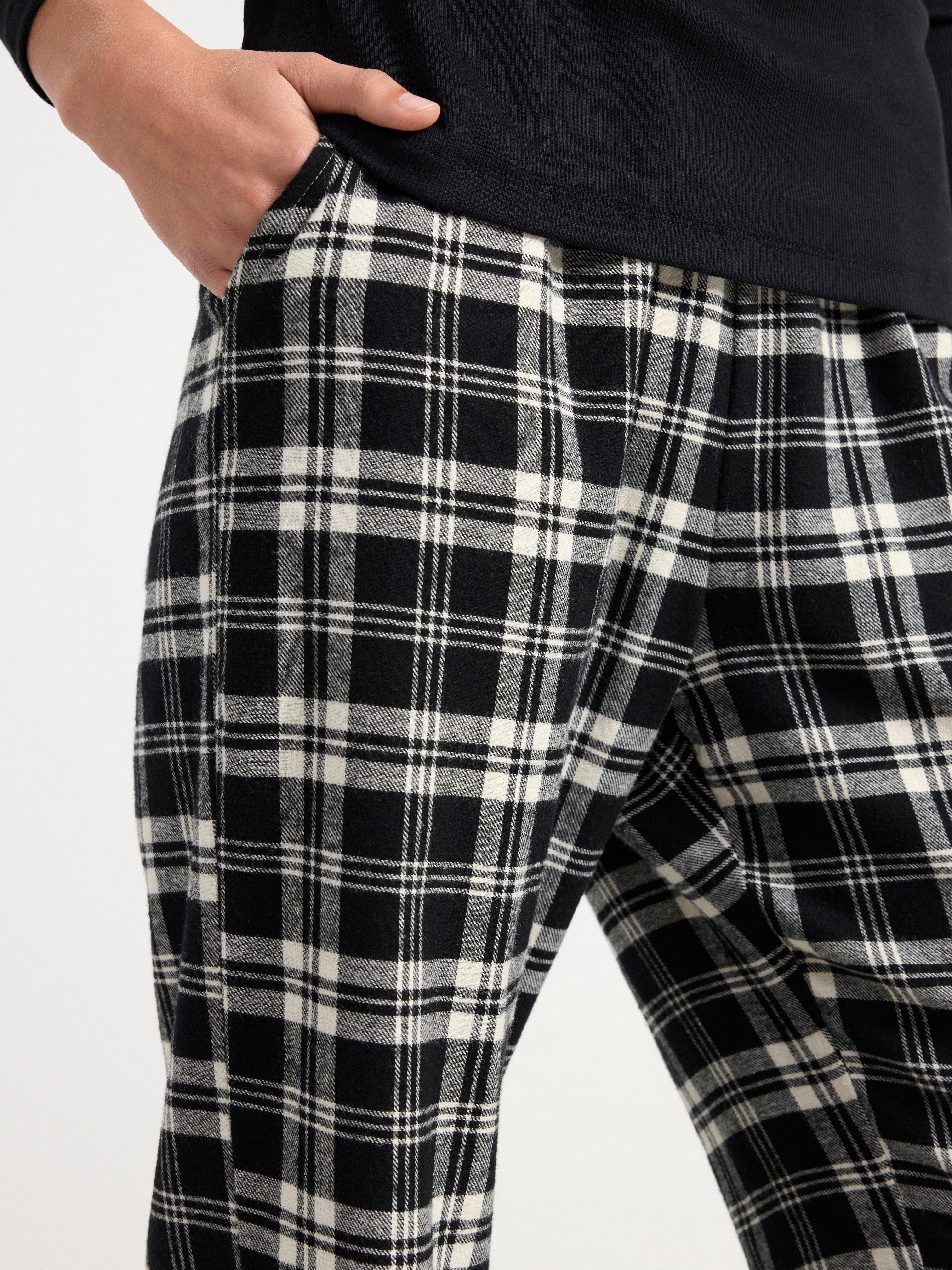 Pyjama trousers in flannel Black