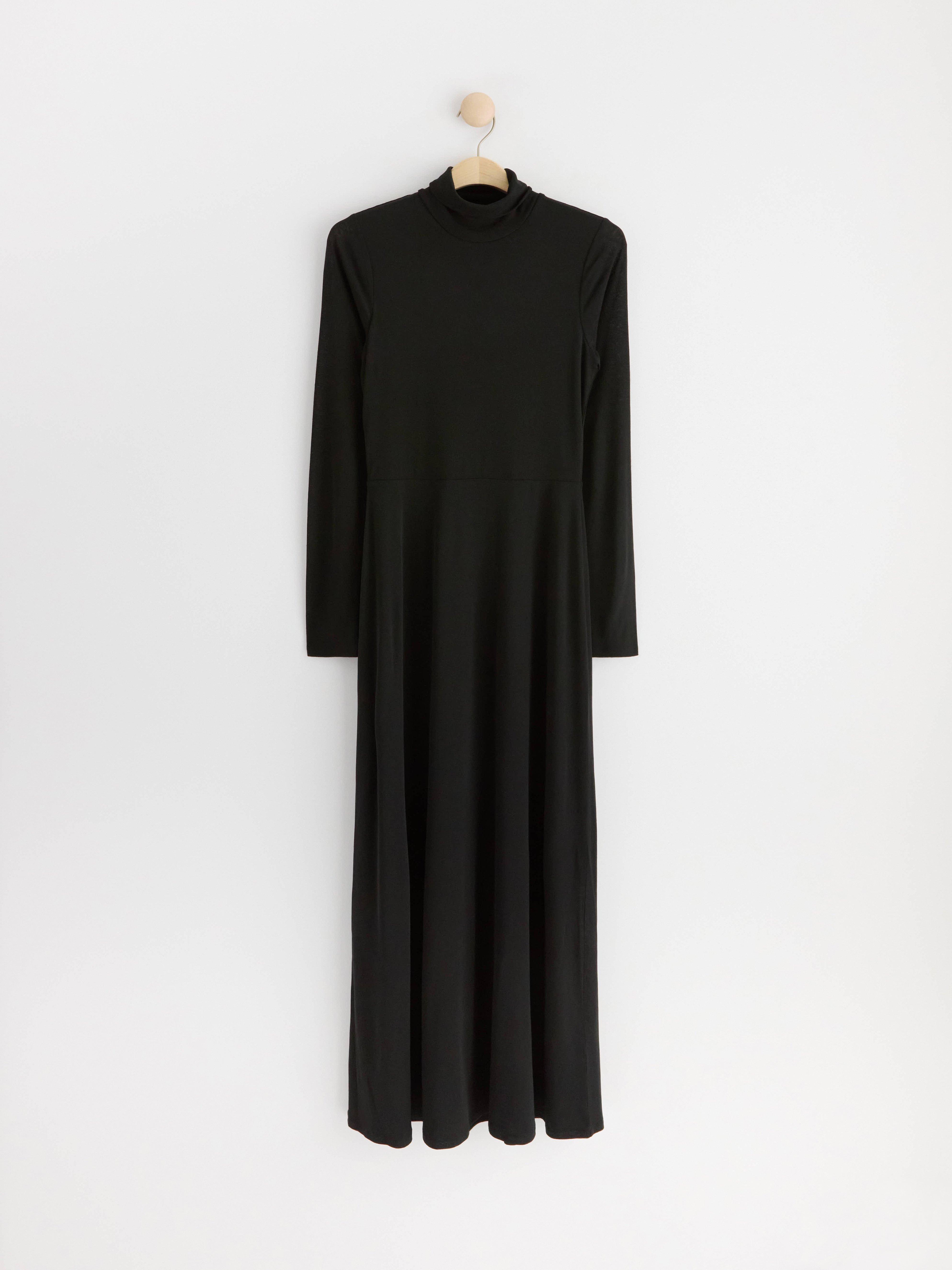 Long sleeve maxi dress Black