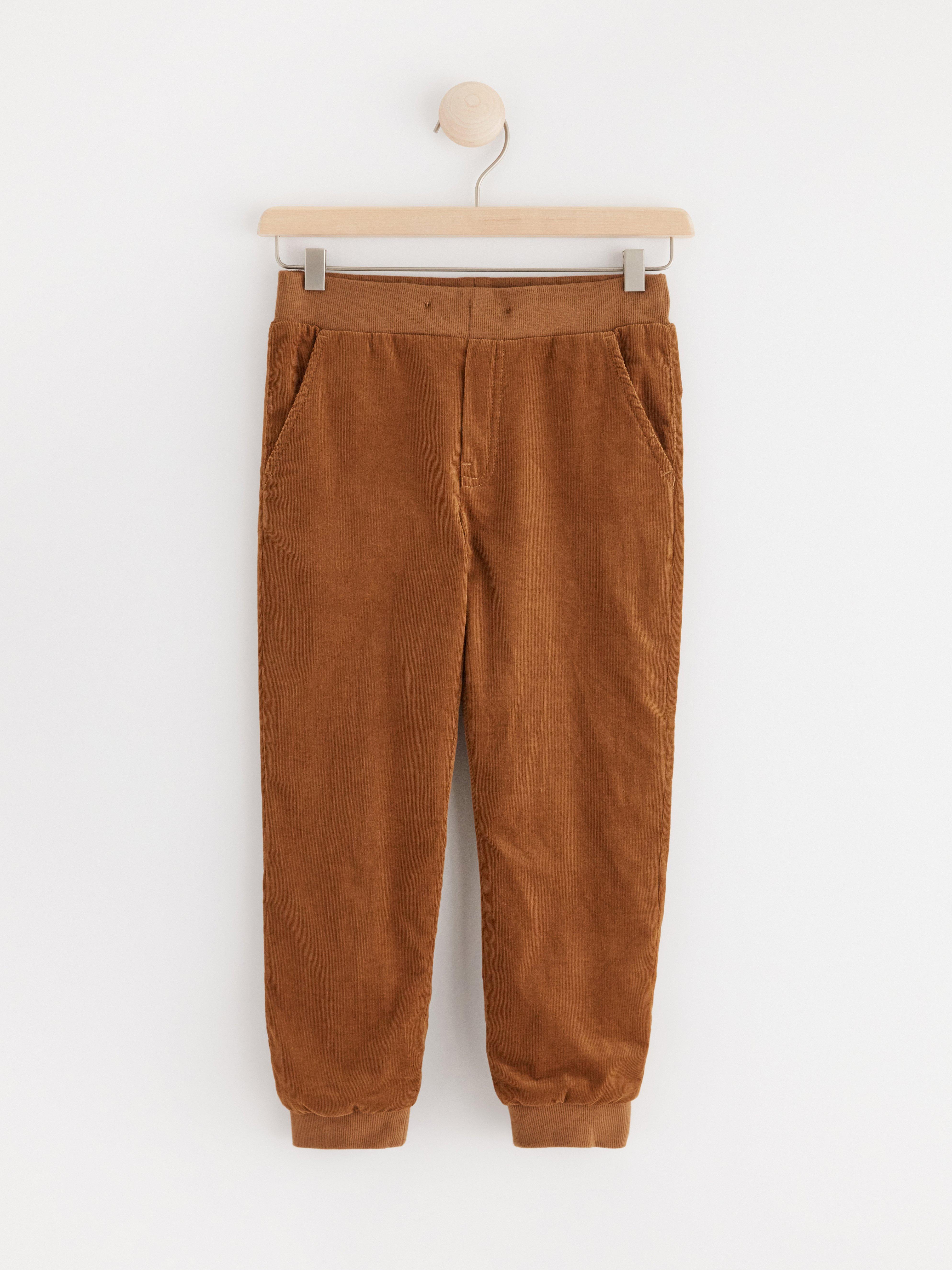 Lined corduroy trousers Brown