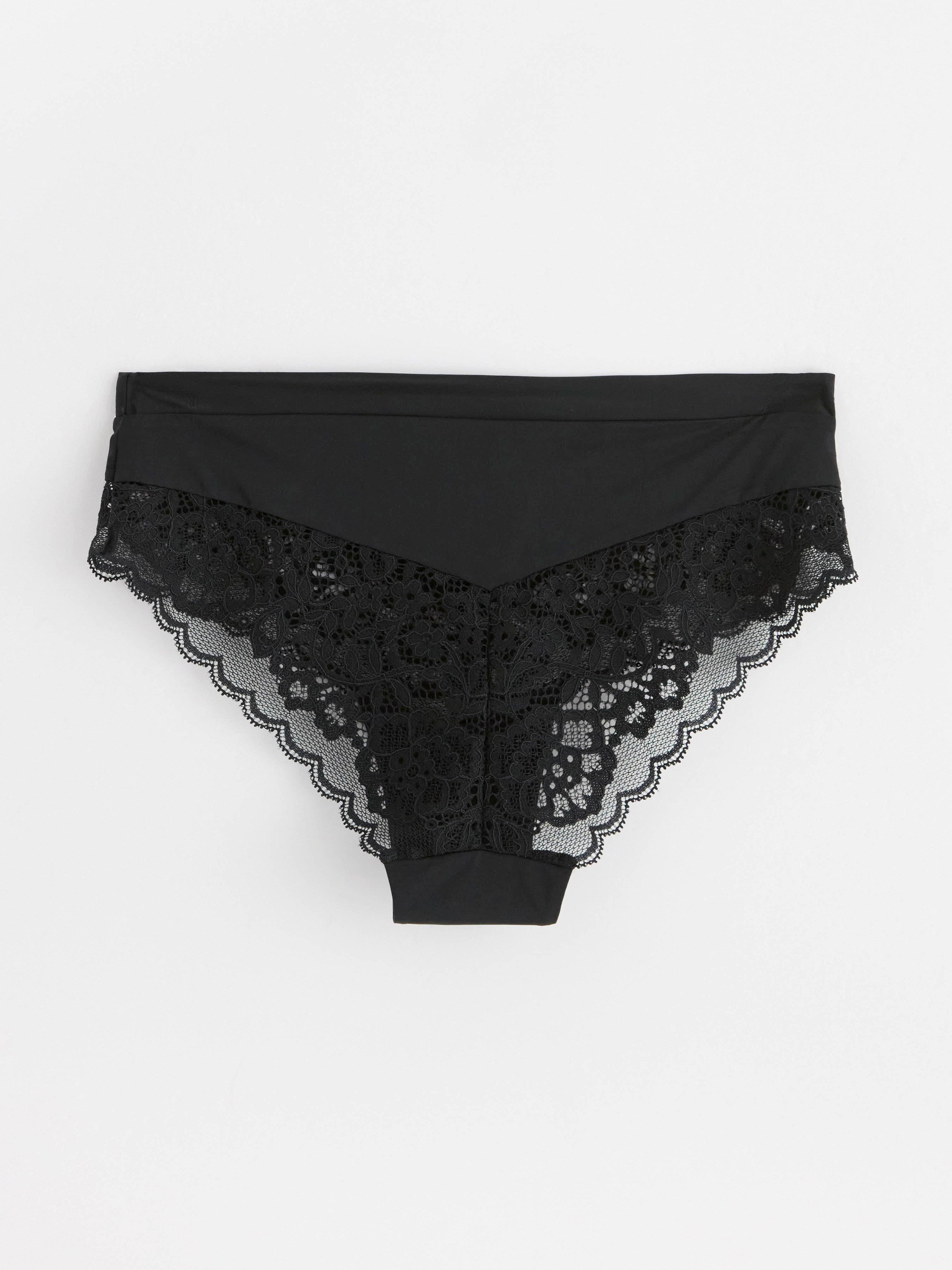 Brazilian briefs low waist with lace Black
