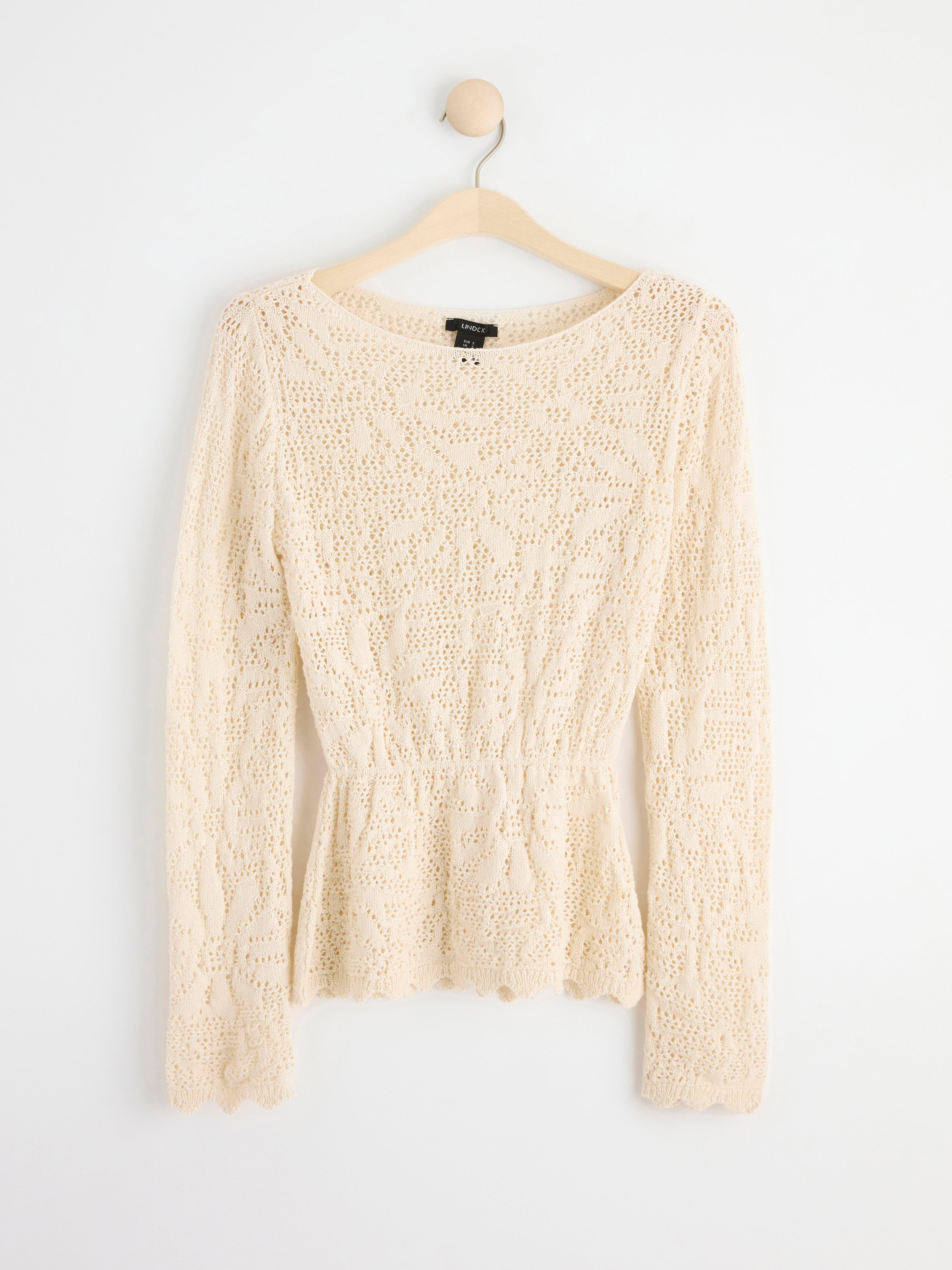 Long sleeve knitted top beige
