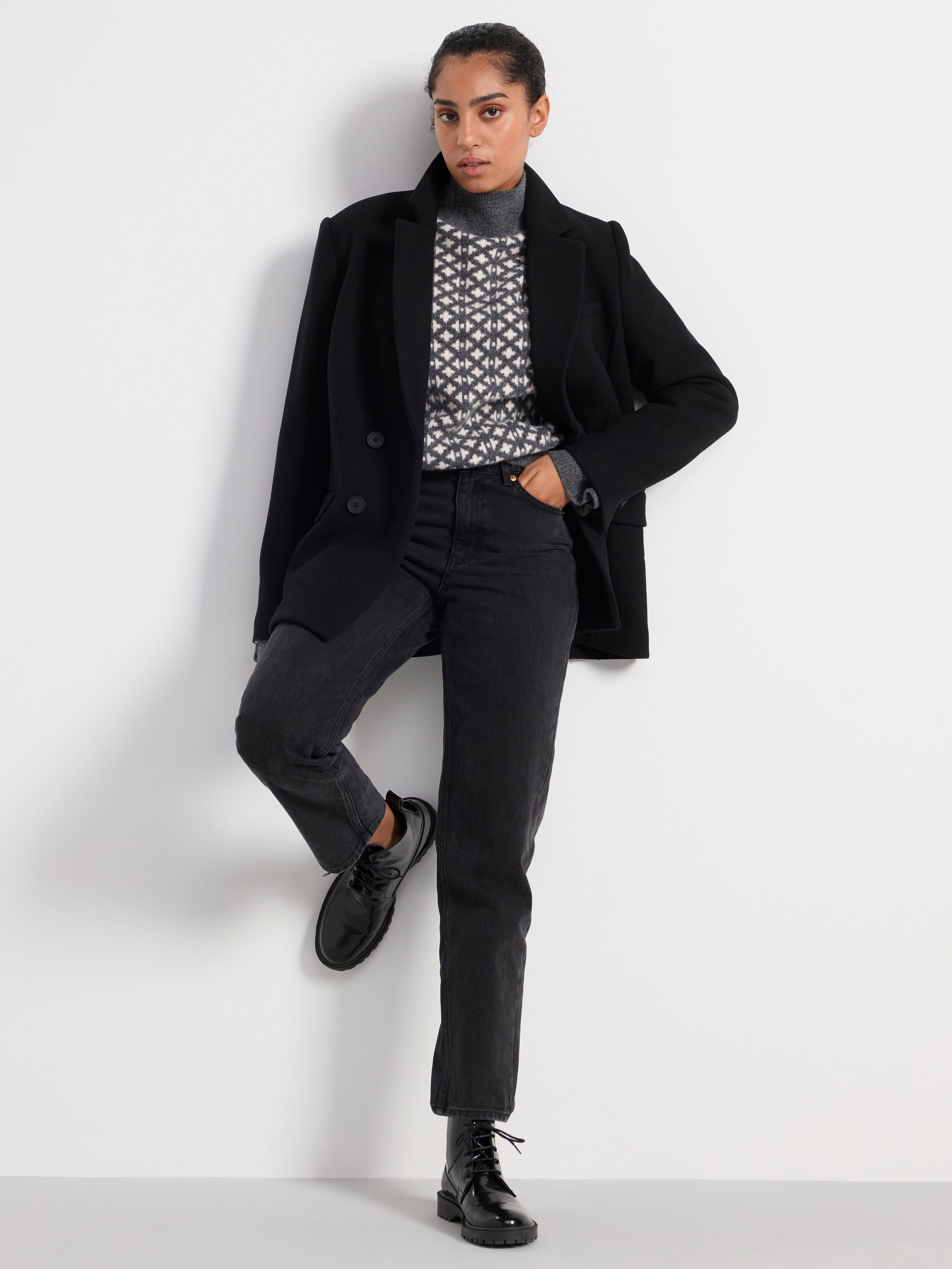 Wool blend blazer Black