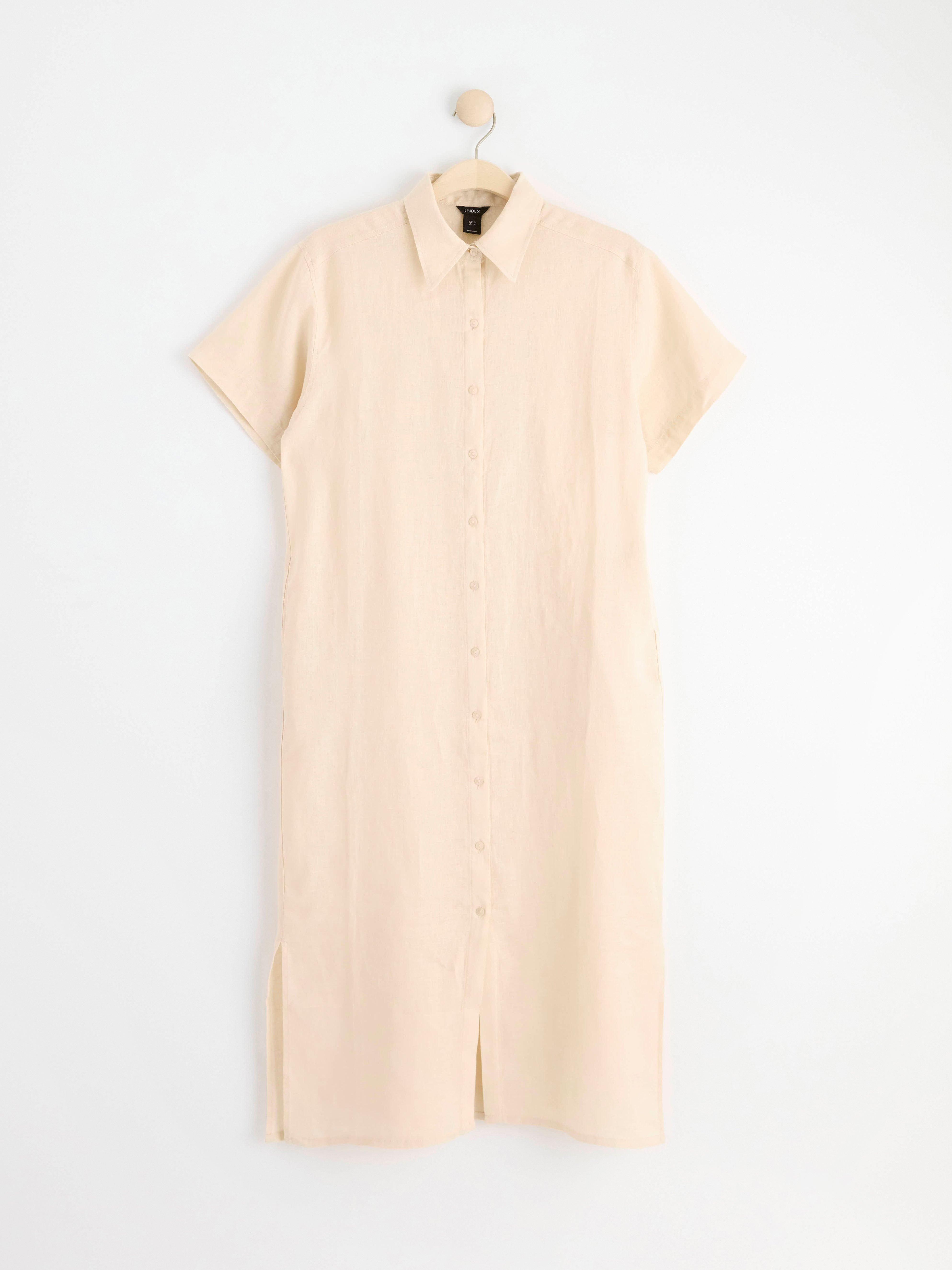 Linen shirt dress Light Beige