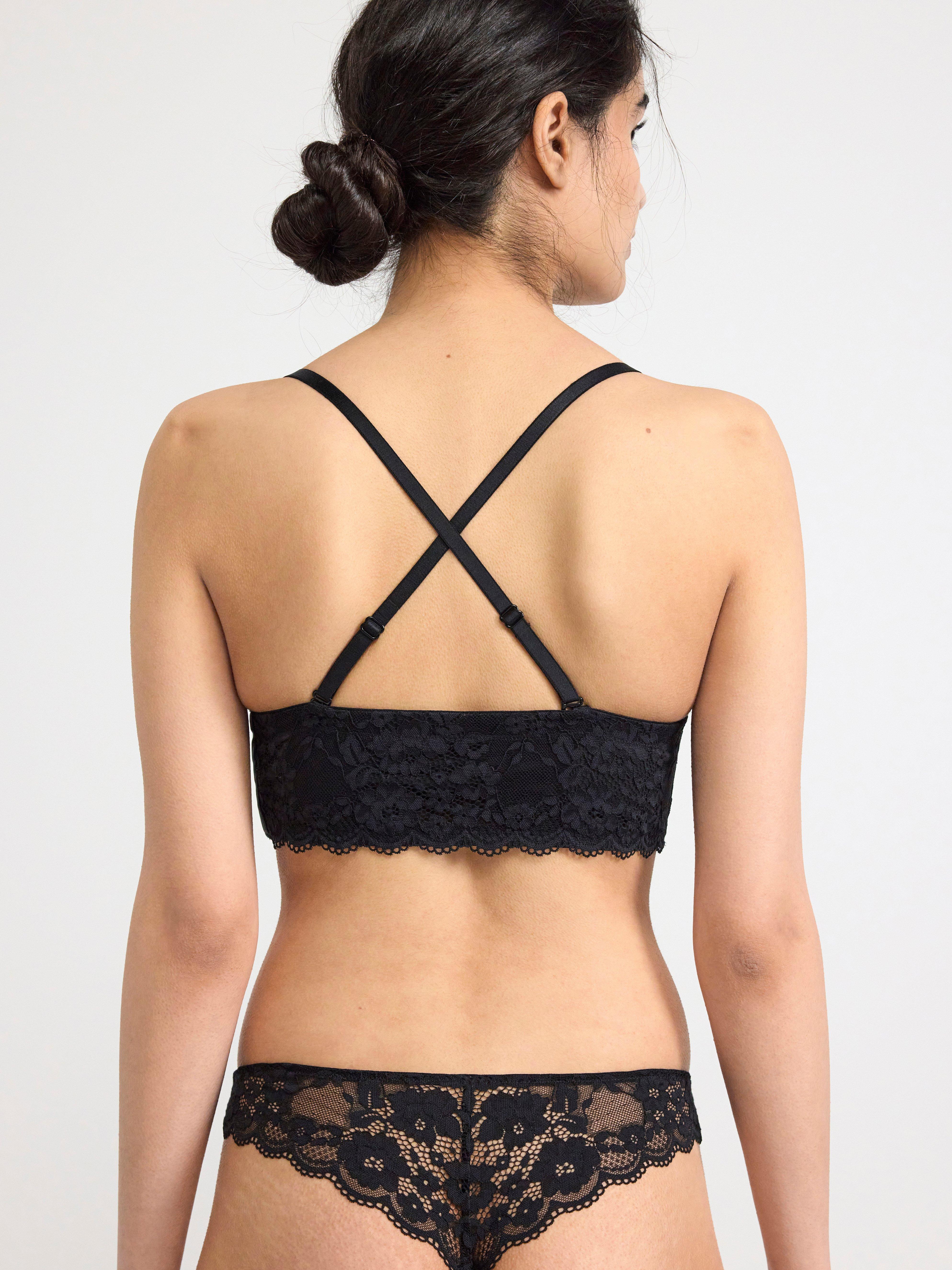 Björk strapless balconette bra with lace Black