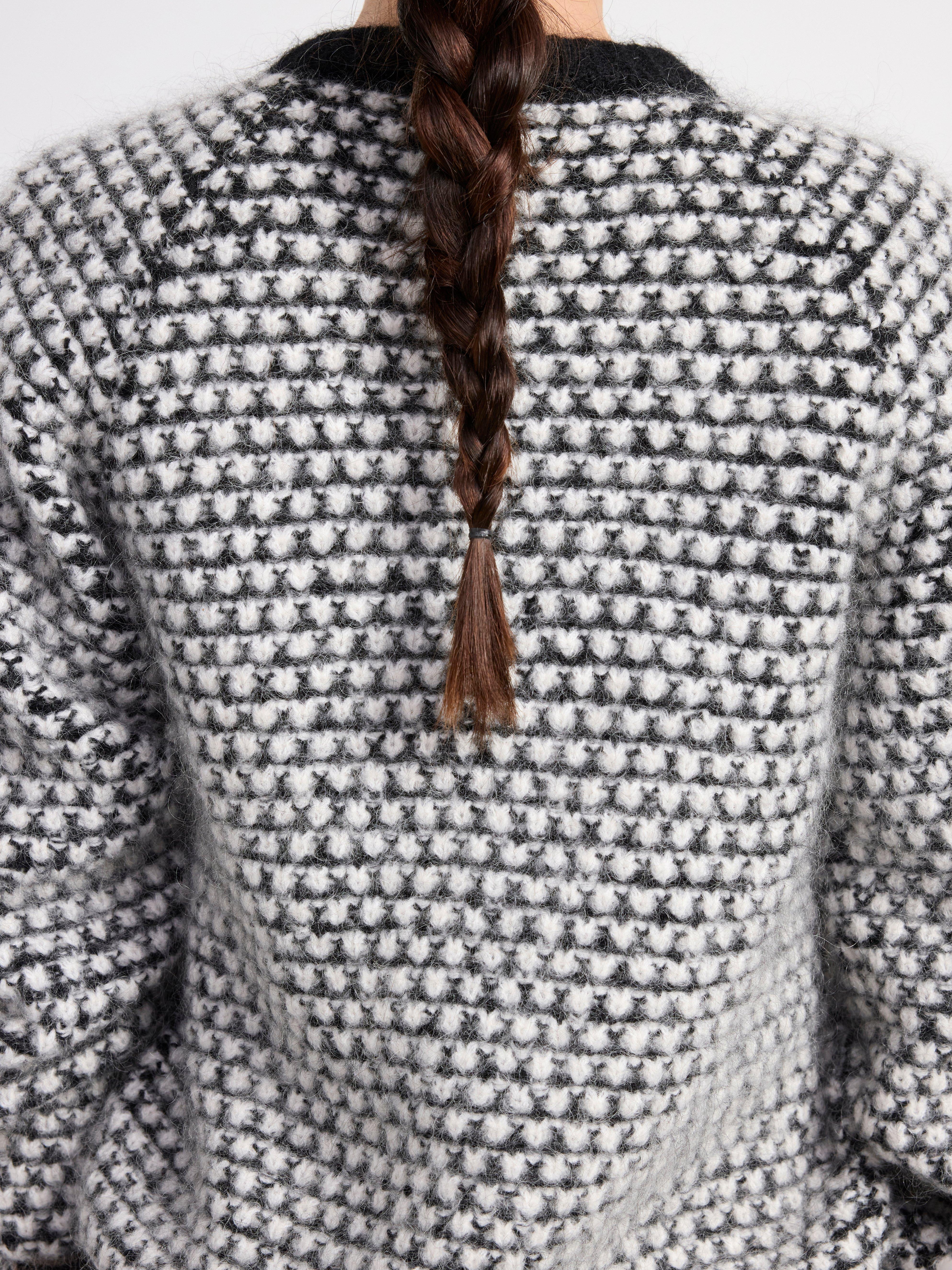 Knitted cardigan in mohair blend Black