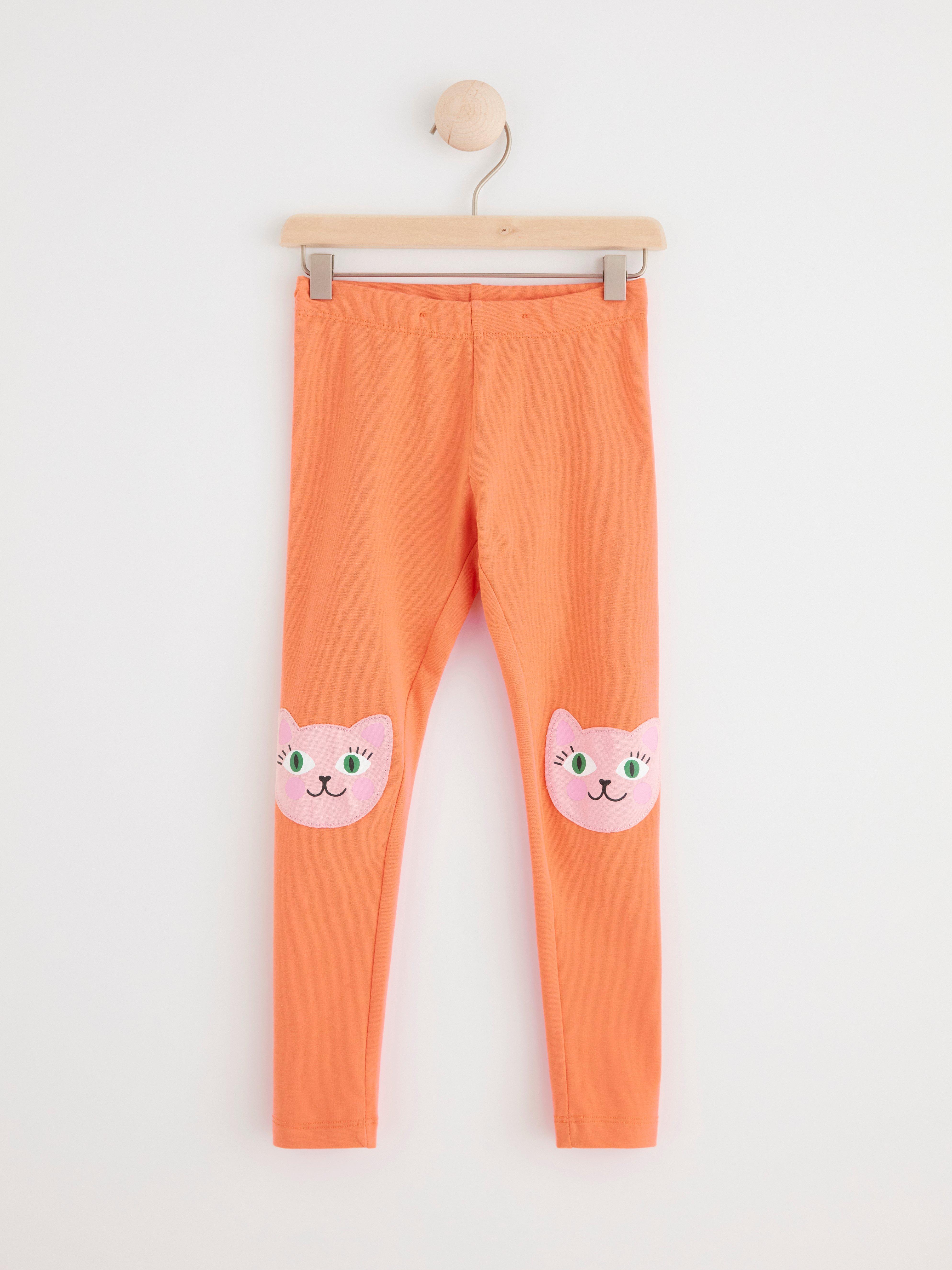 Leggings with cats Light Dusty Orange