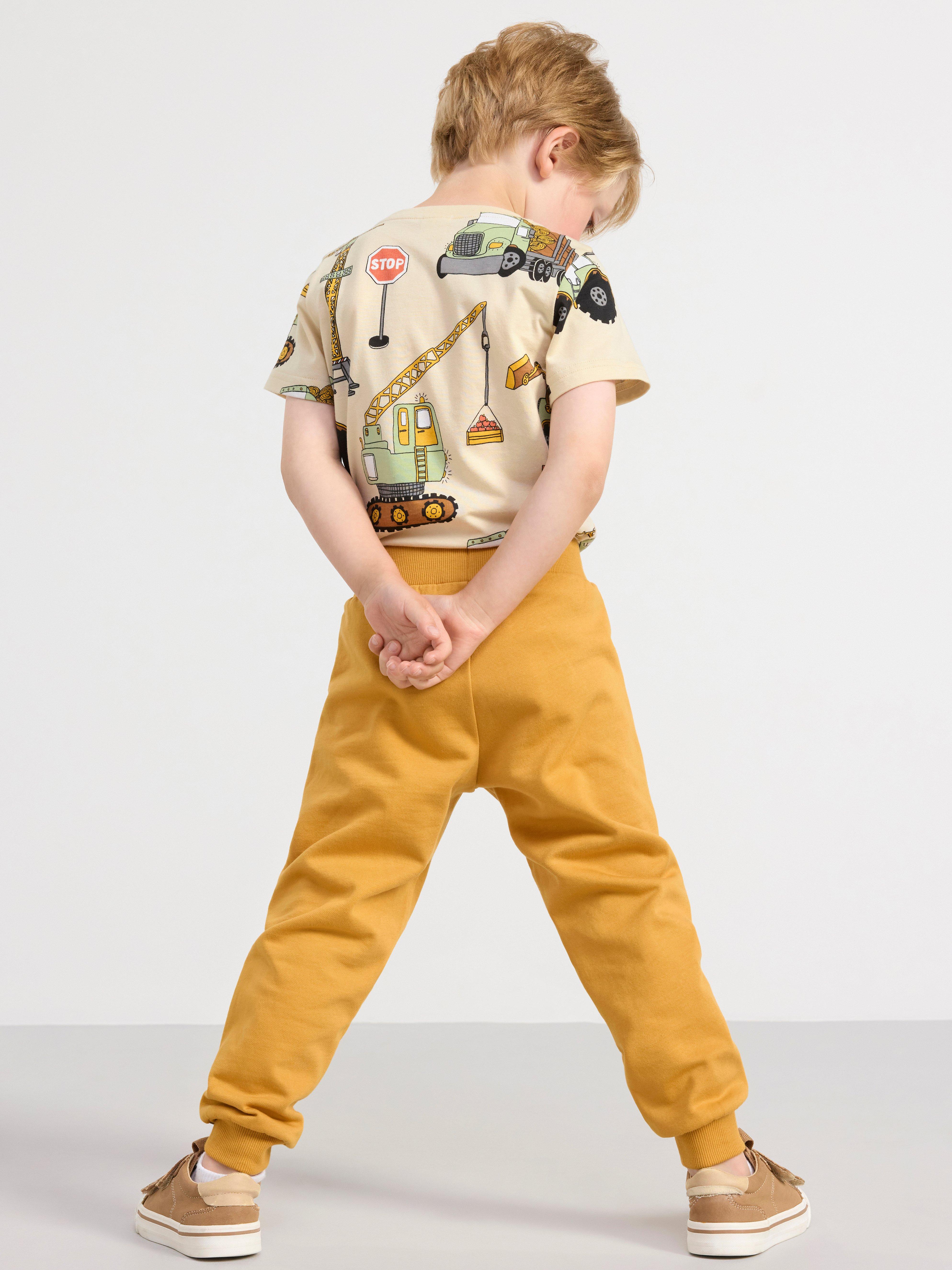Joggers with working vehicles Dusty Yellow