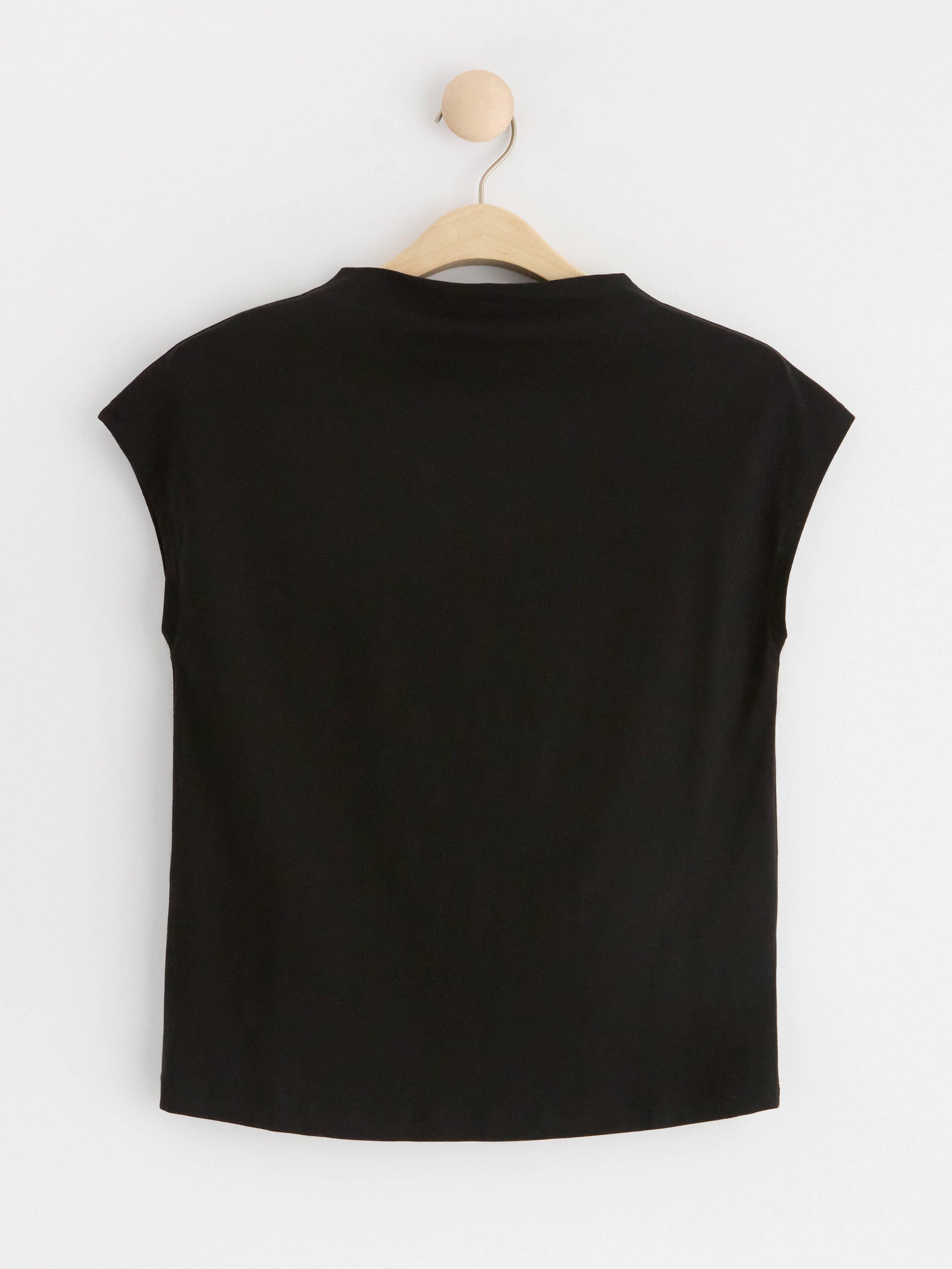 Short sleeve fitted top Black