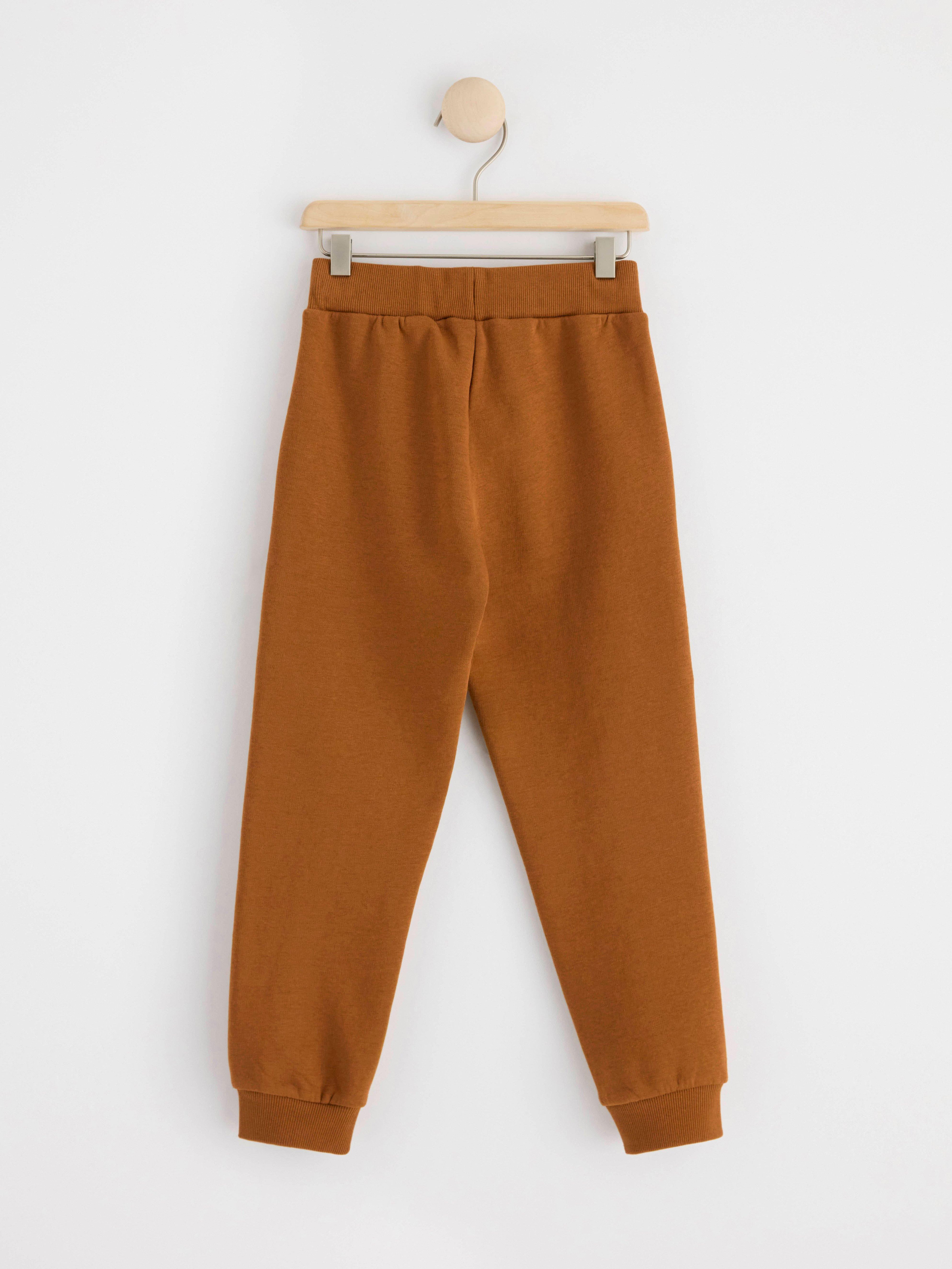 Joggers with brushed inside Brown