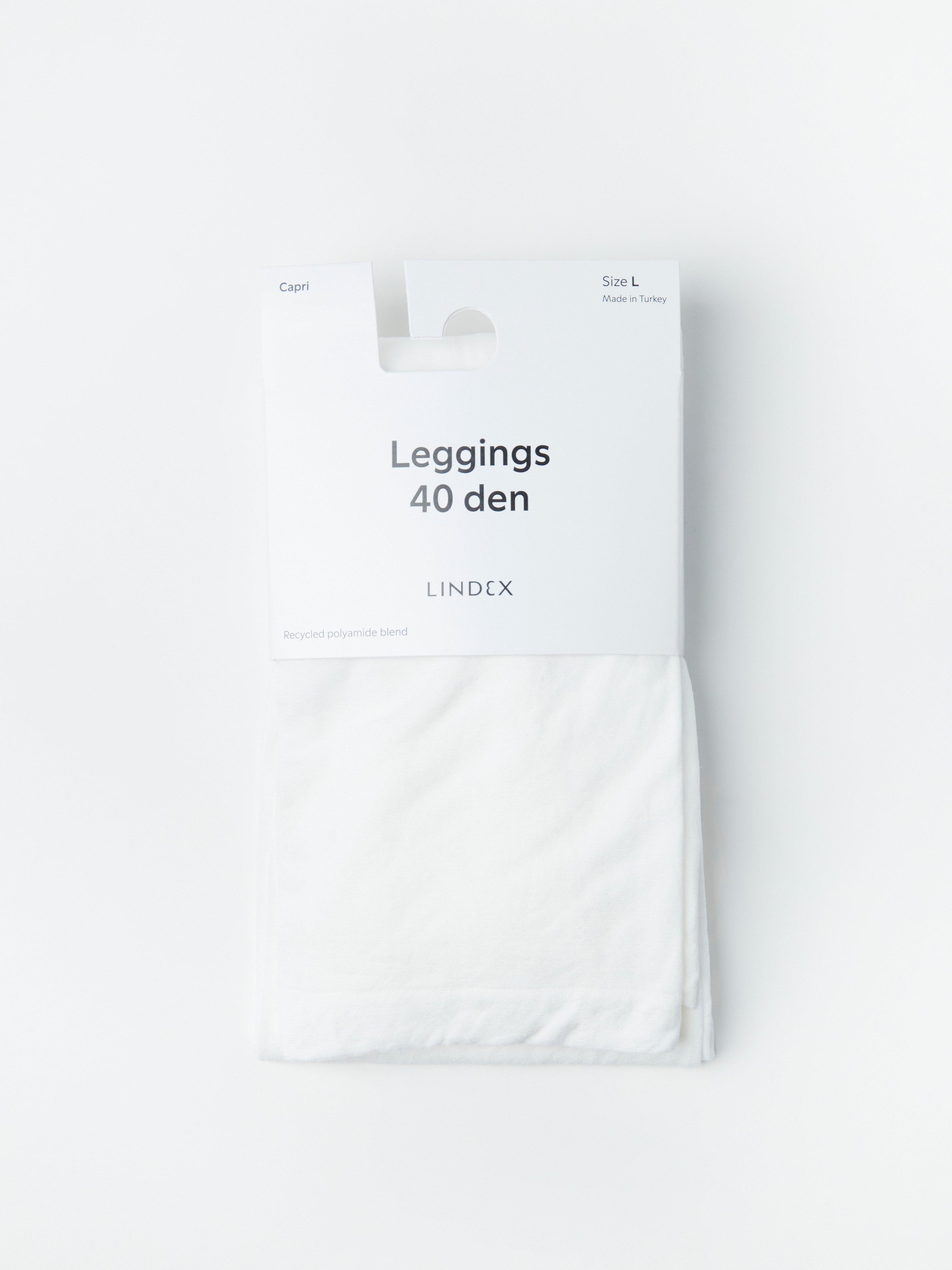 40 denier matt capri leggings White