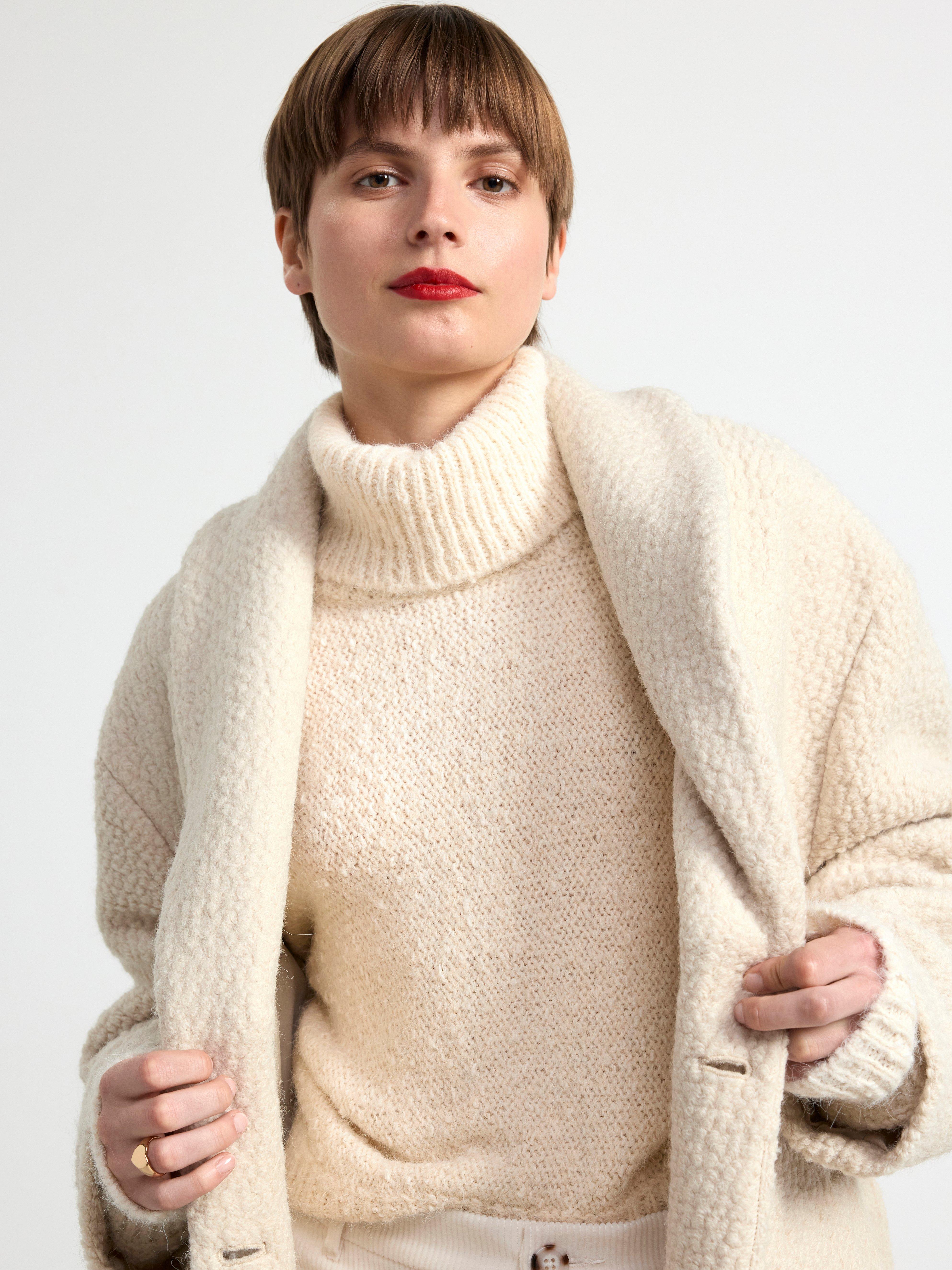 Knitted turtleneck jumper Light Beige