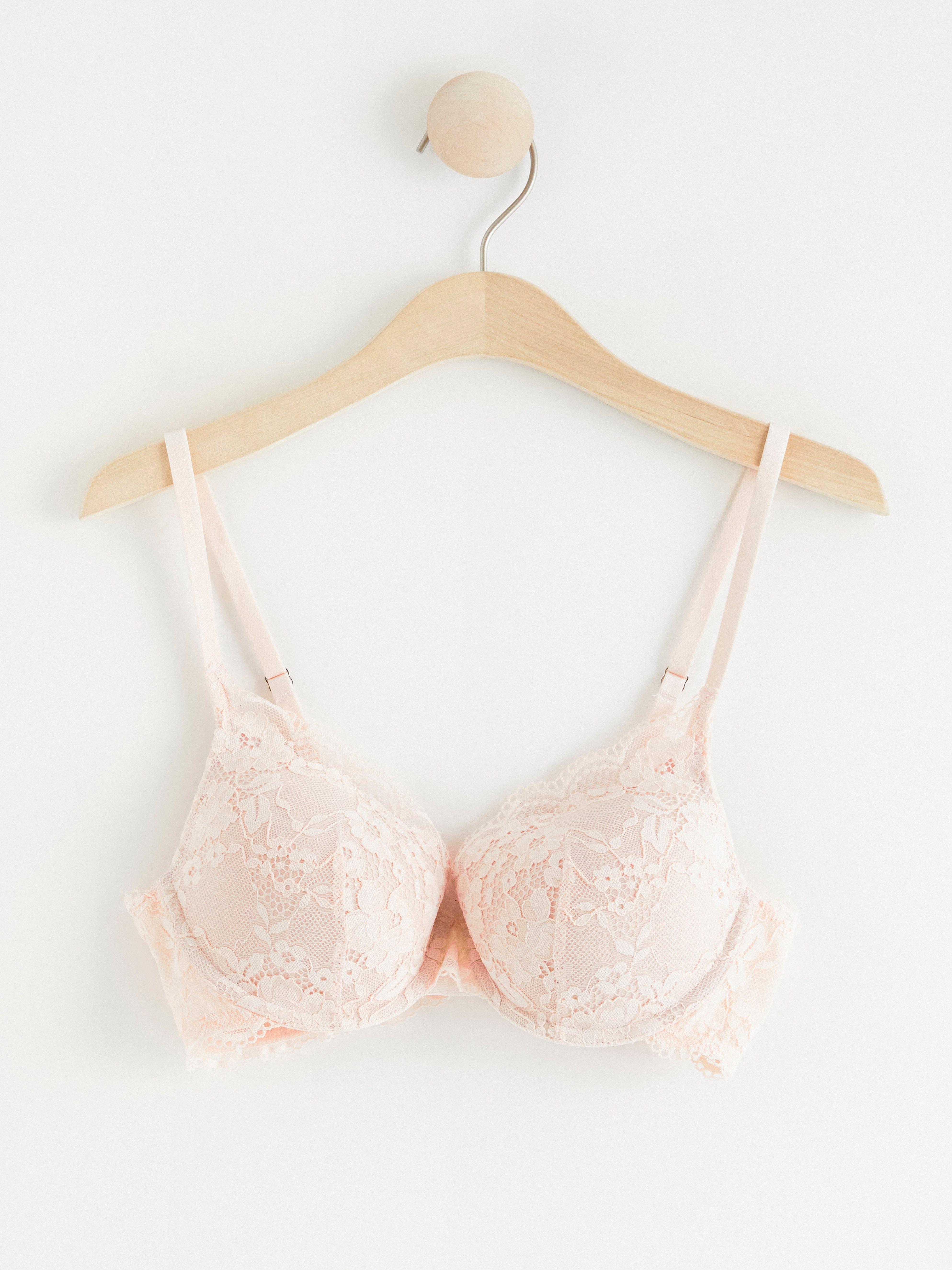 Lilja t-shirt bra with lace Lt pink