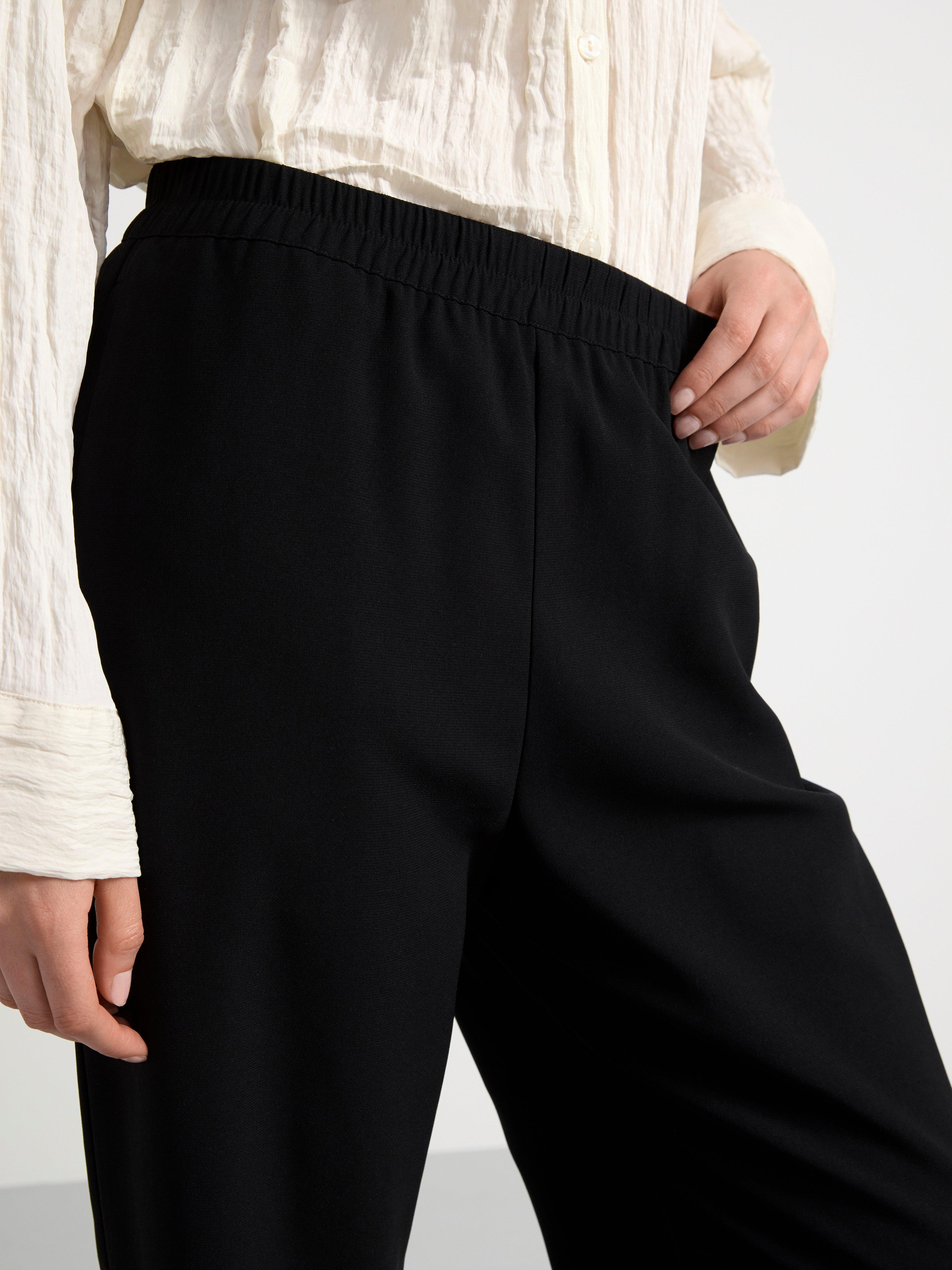 BELLA Straight black trousers Black