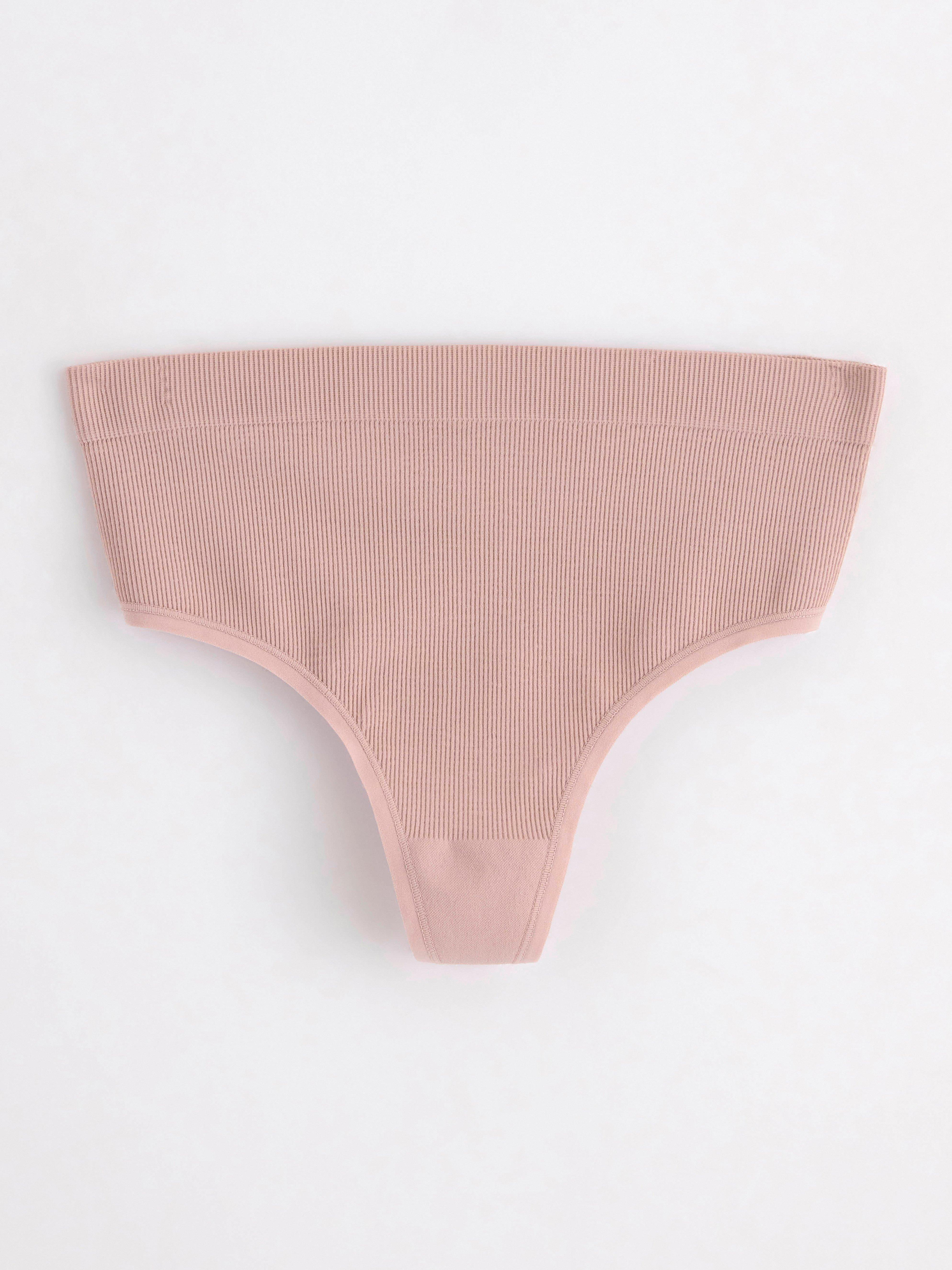 Thong high ribbed Light Dusty Pink