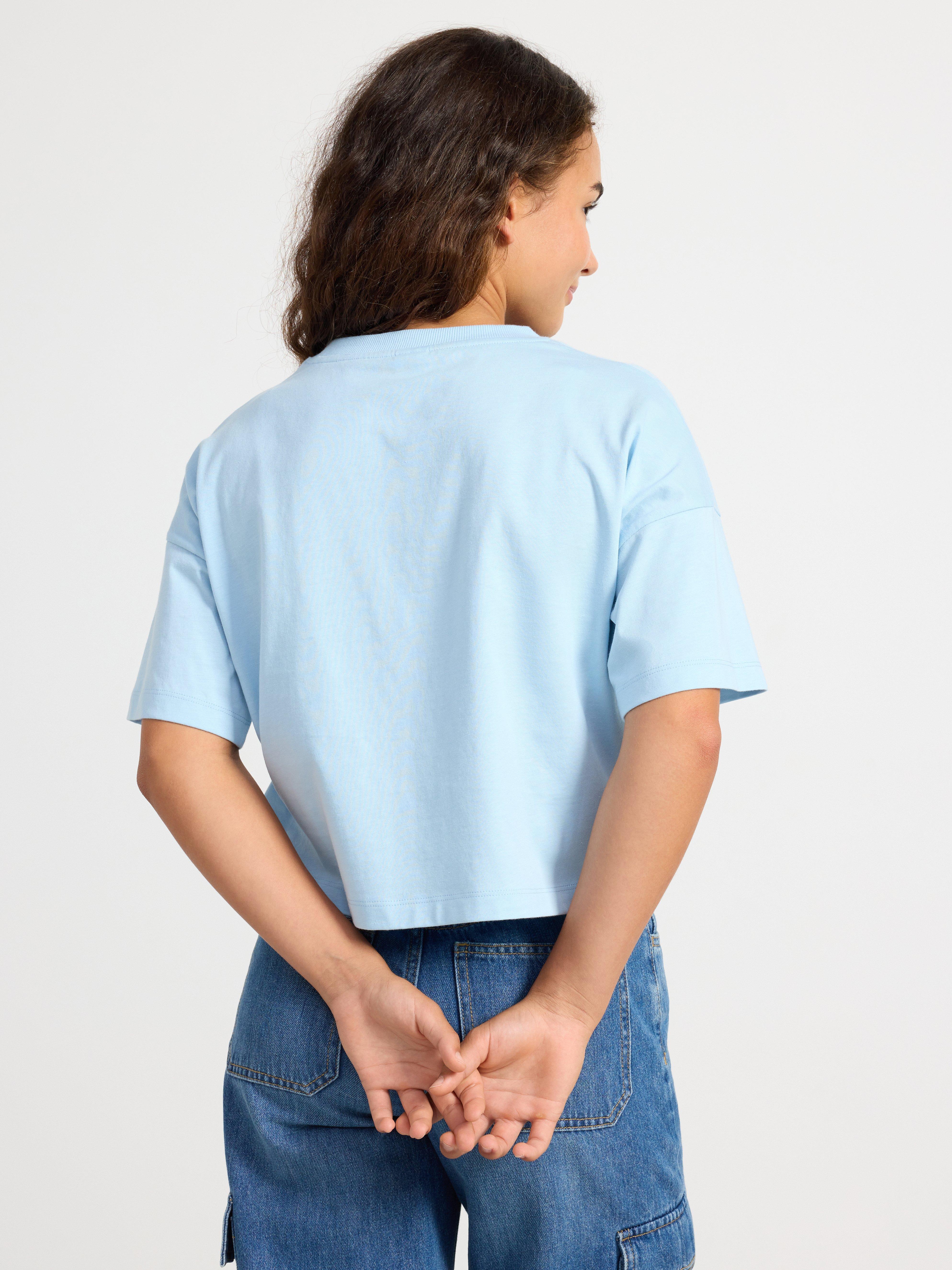 Top with print Light Blue