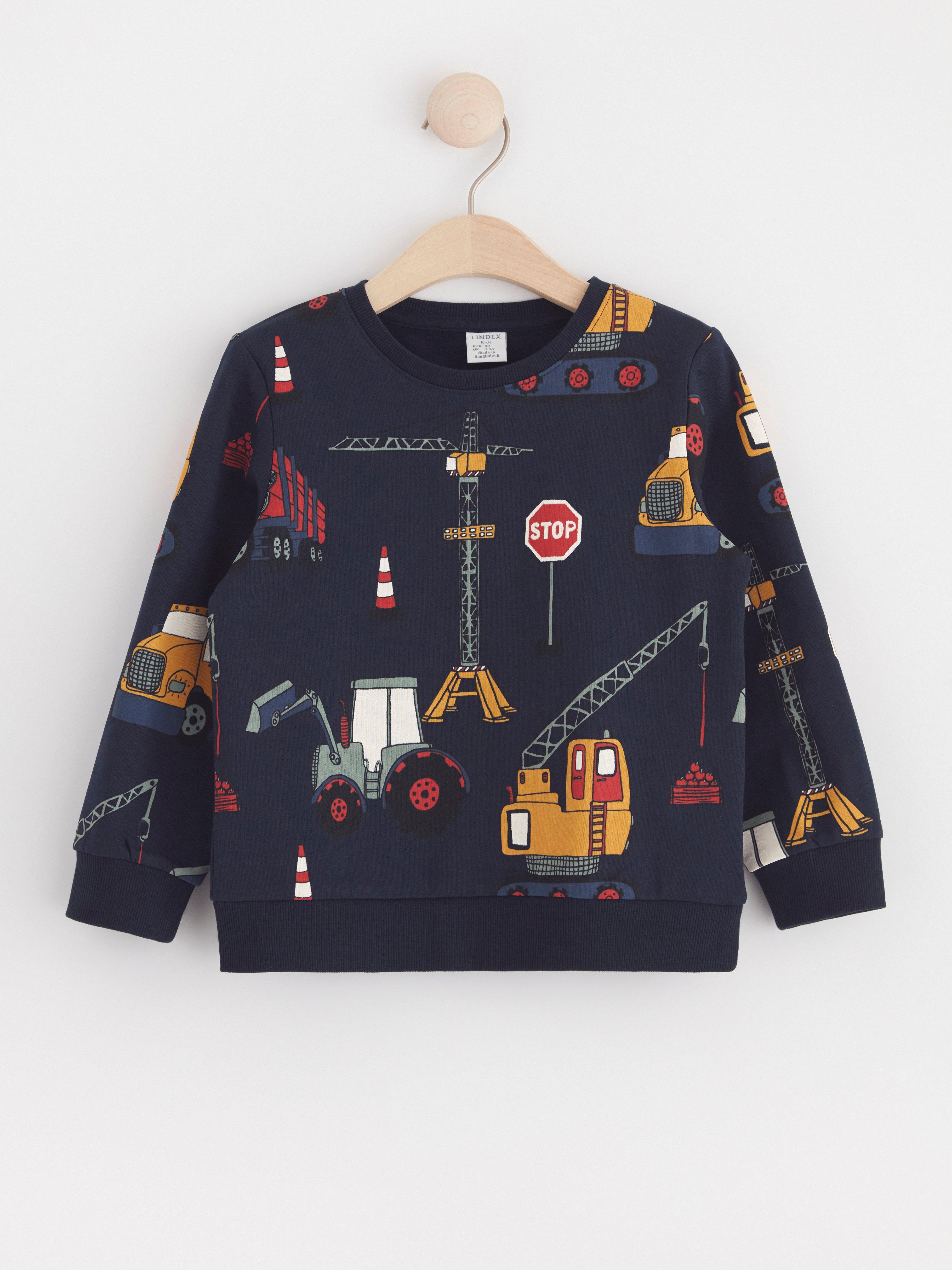 Sweatshirt with working vehicles Dark Navy