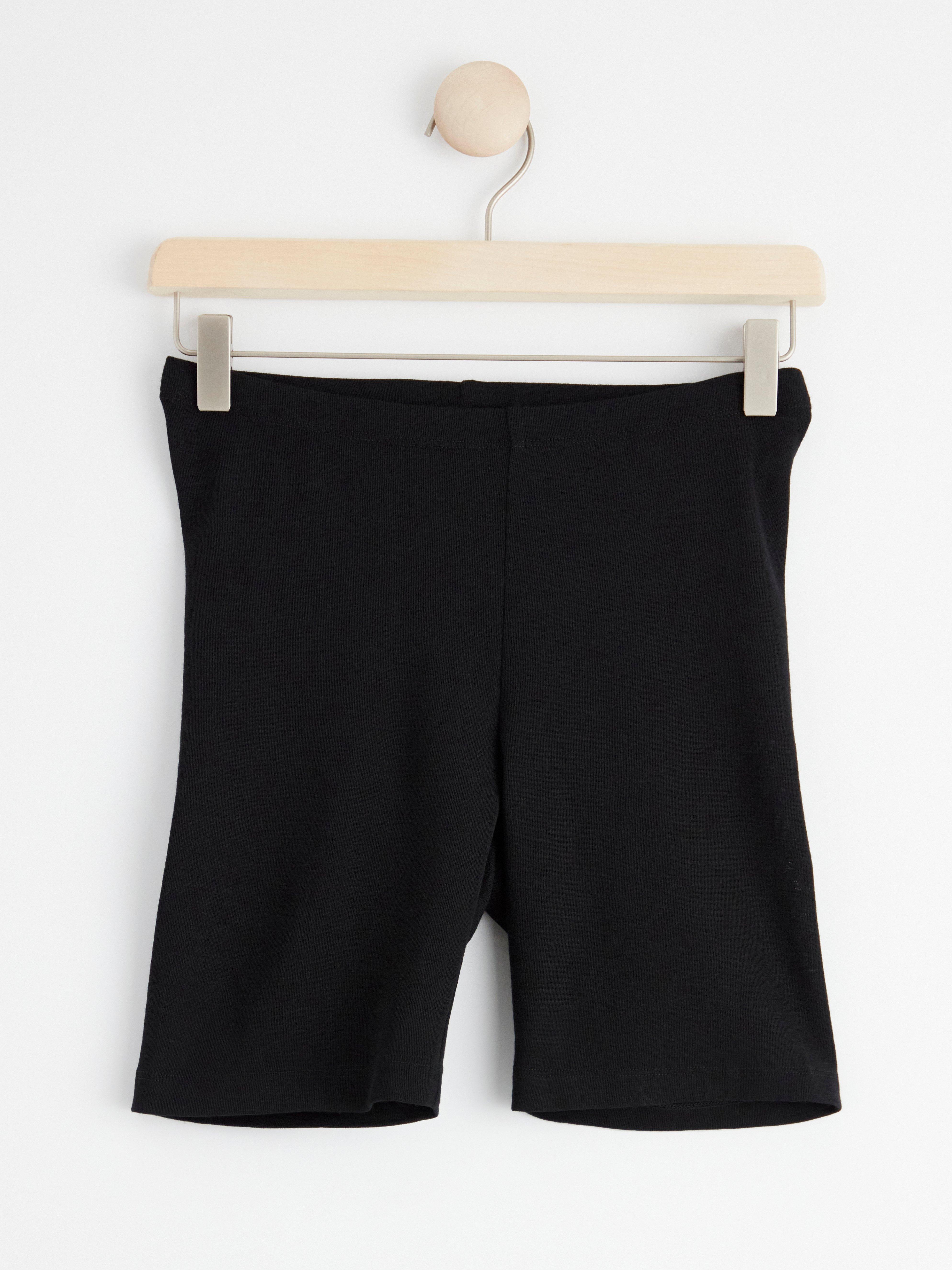 Cycling shorts in merino wool Black