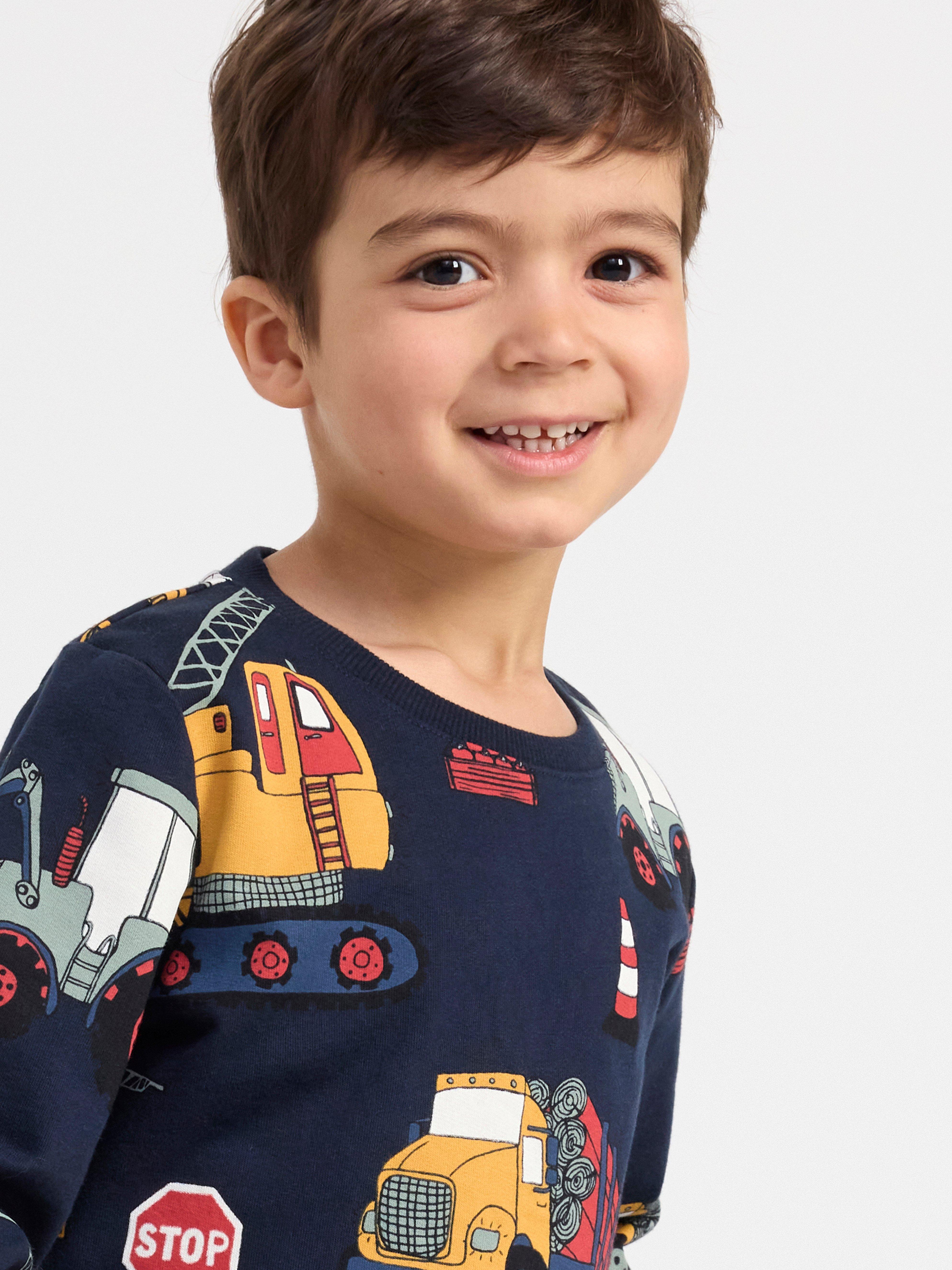 Sweatshirt with working vehicles Dark Navy
