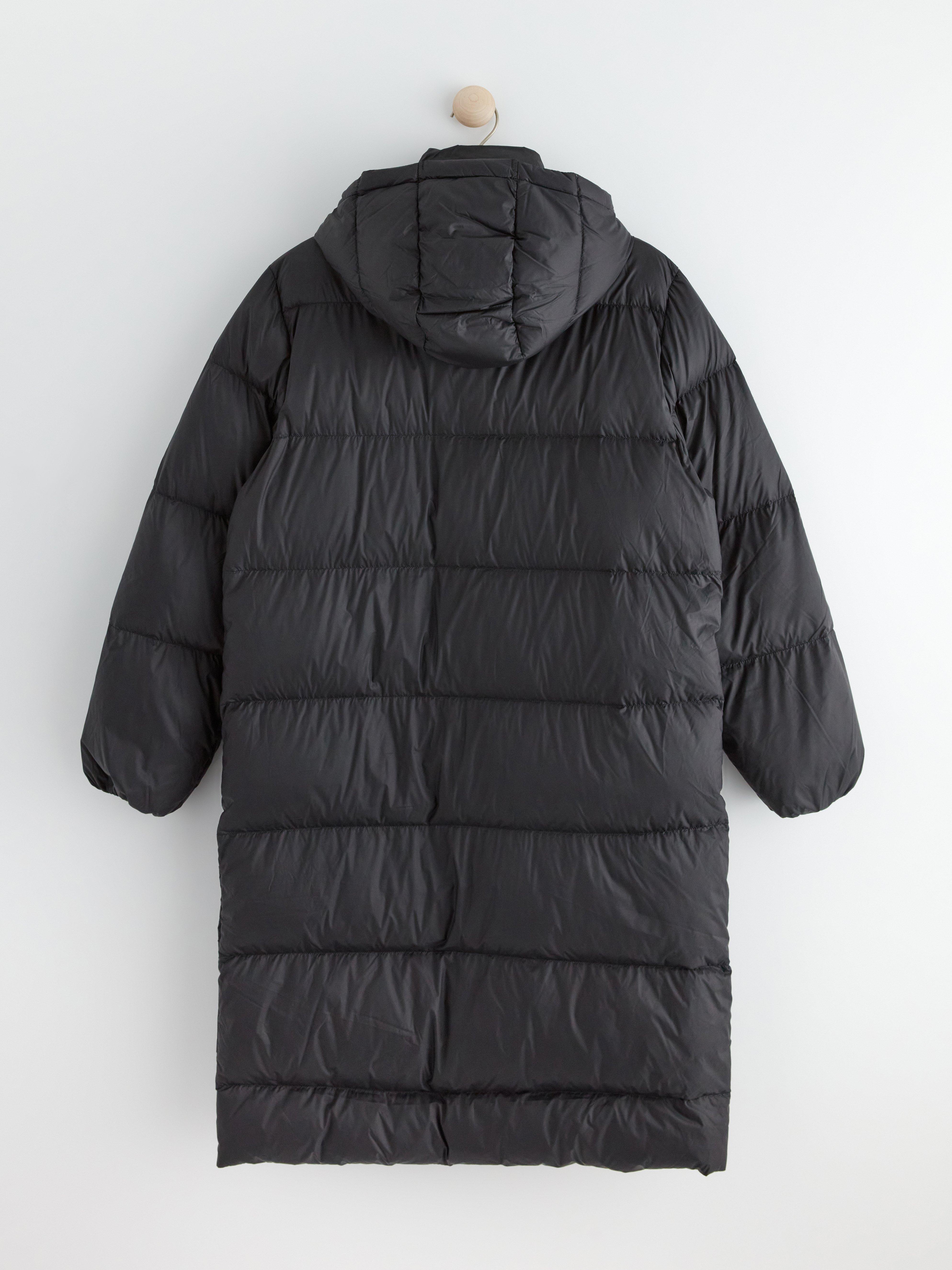 Down coat in recycled down Black