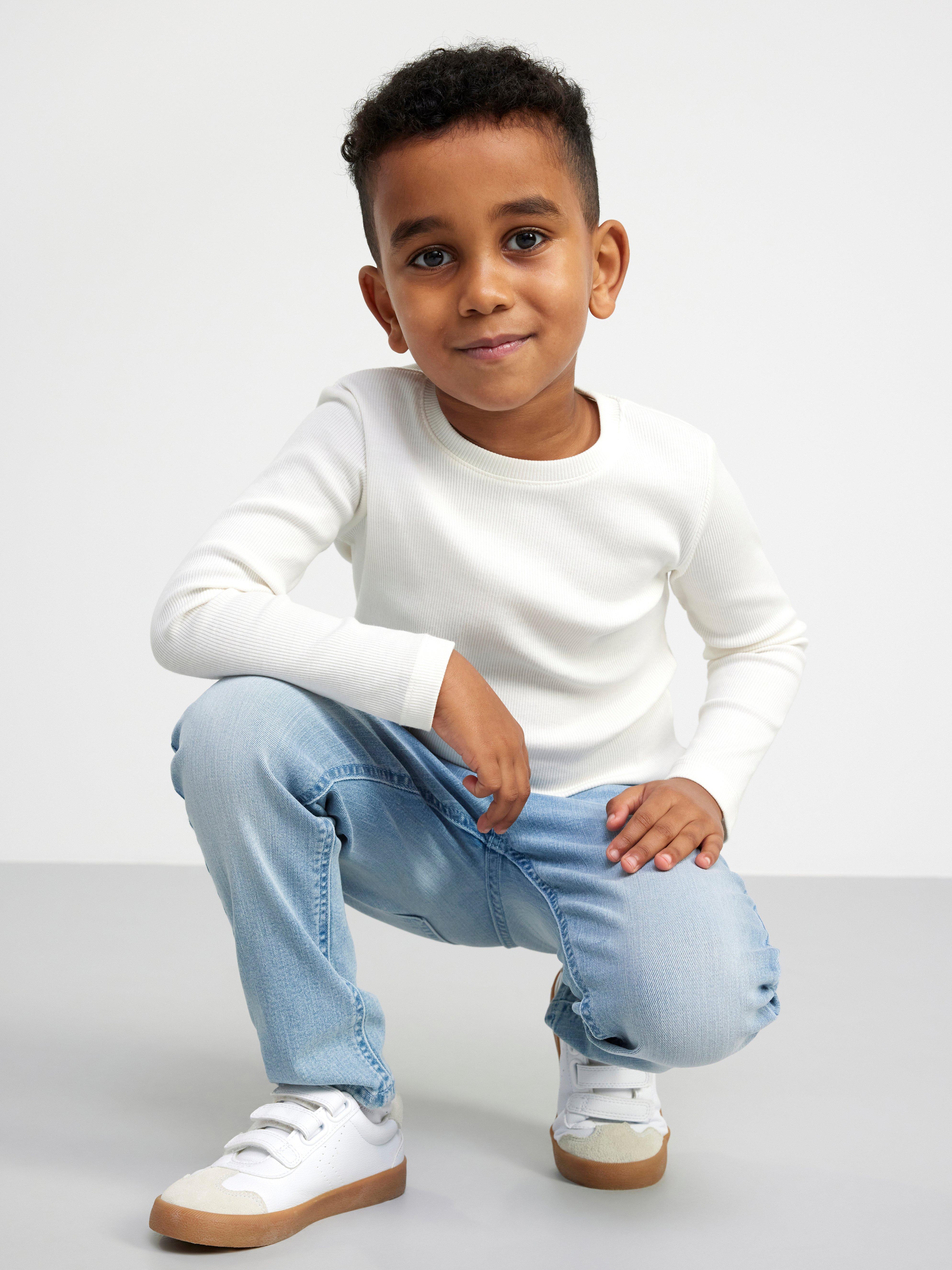 STURE Straight regular waist pull-up jeans Light Denim