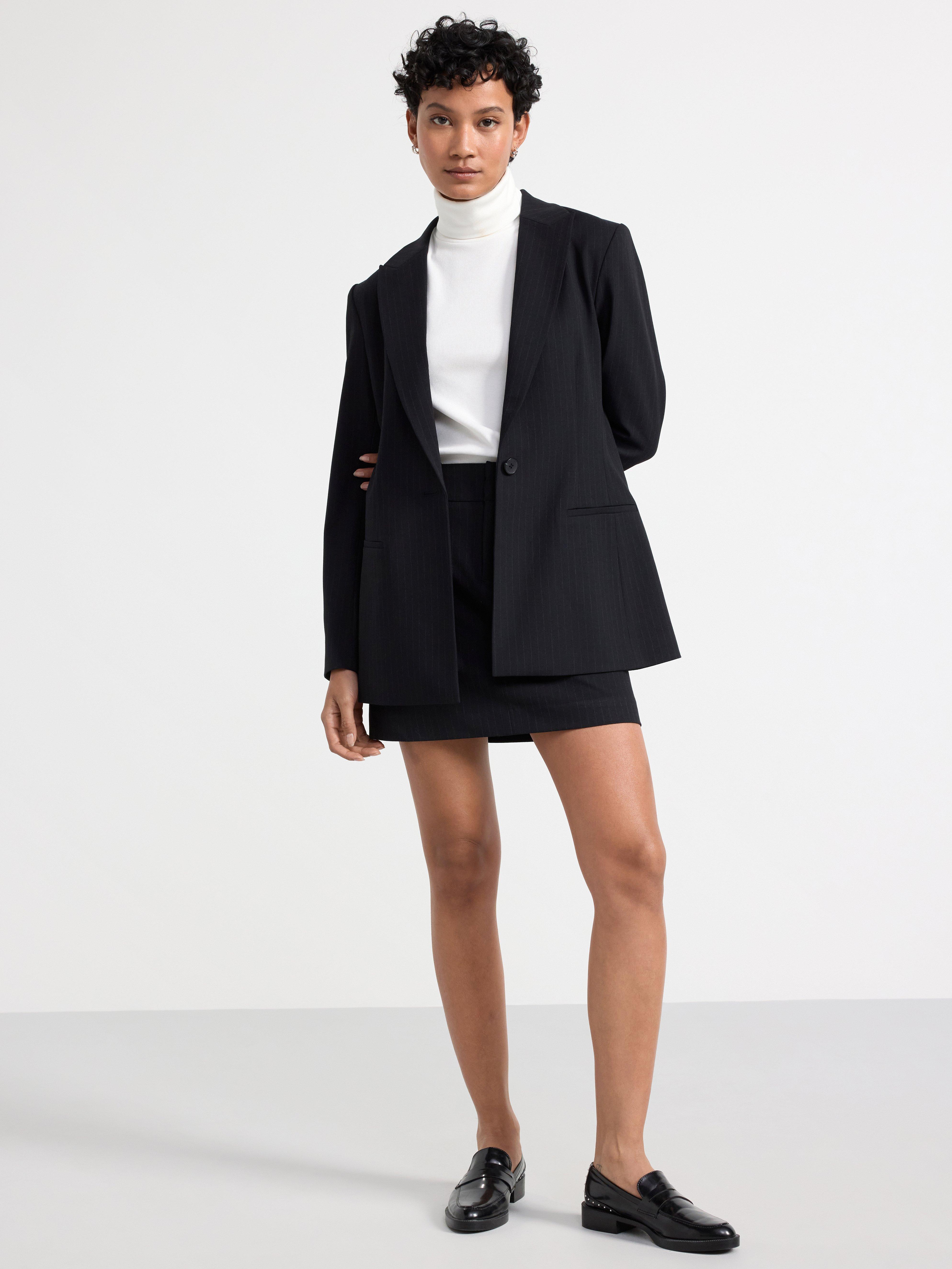 Pinstriped mini skirt Black