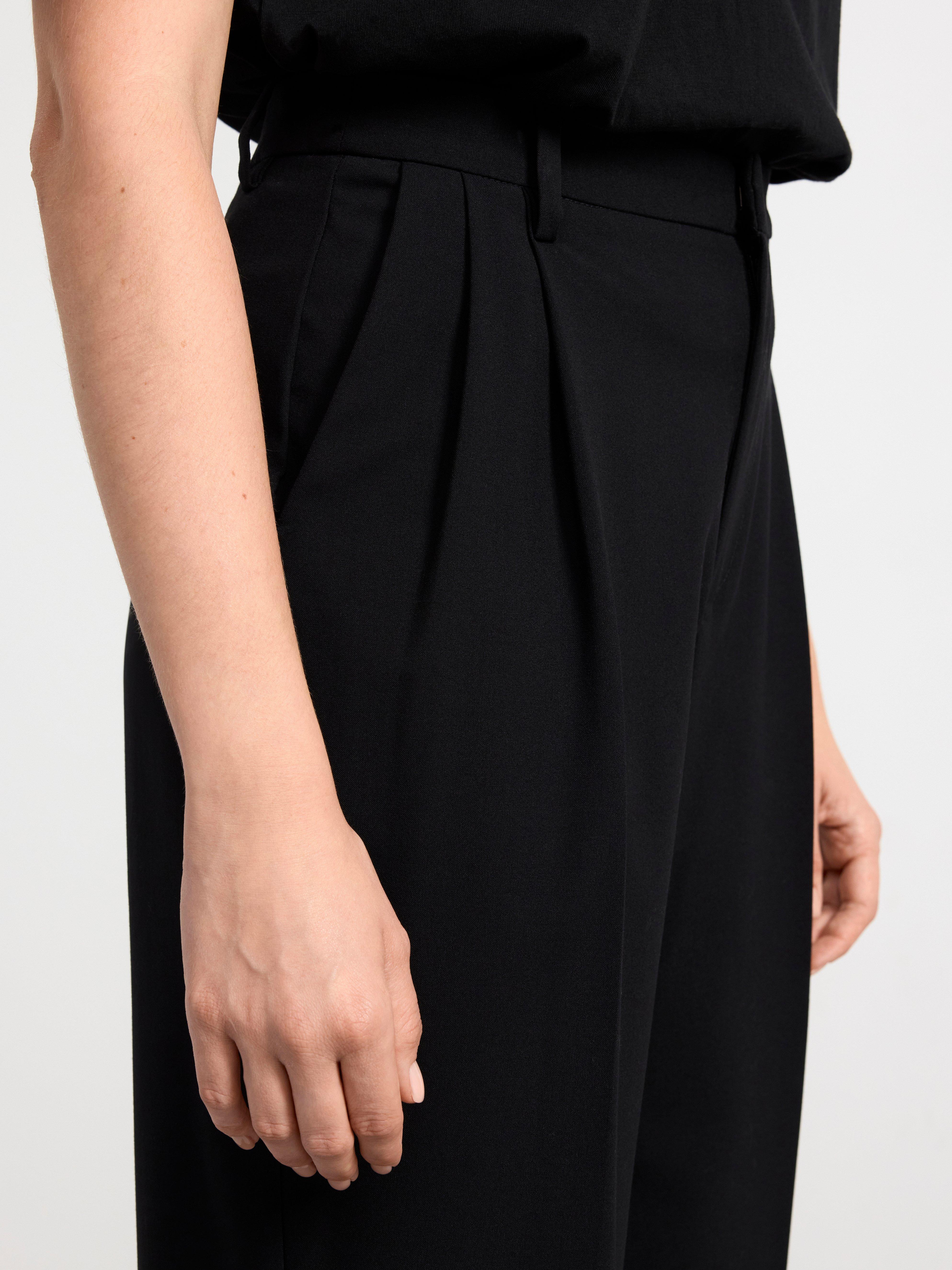 TYRA Tapered high waist trousers Black
